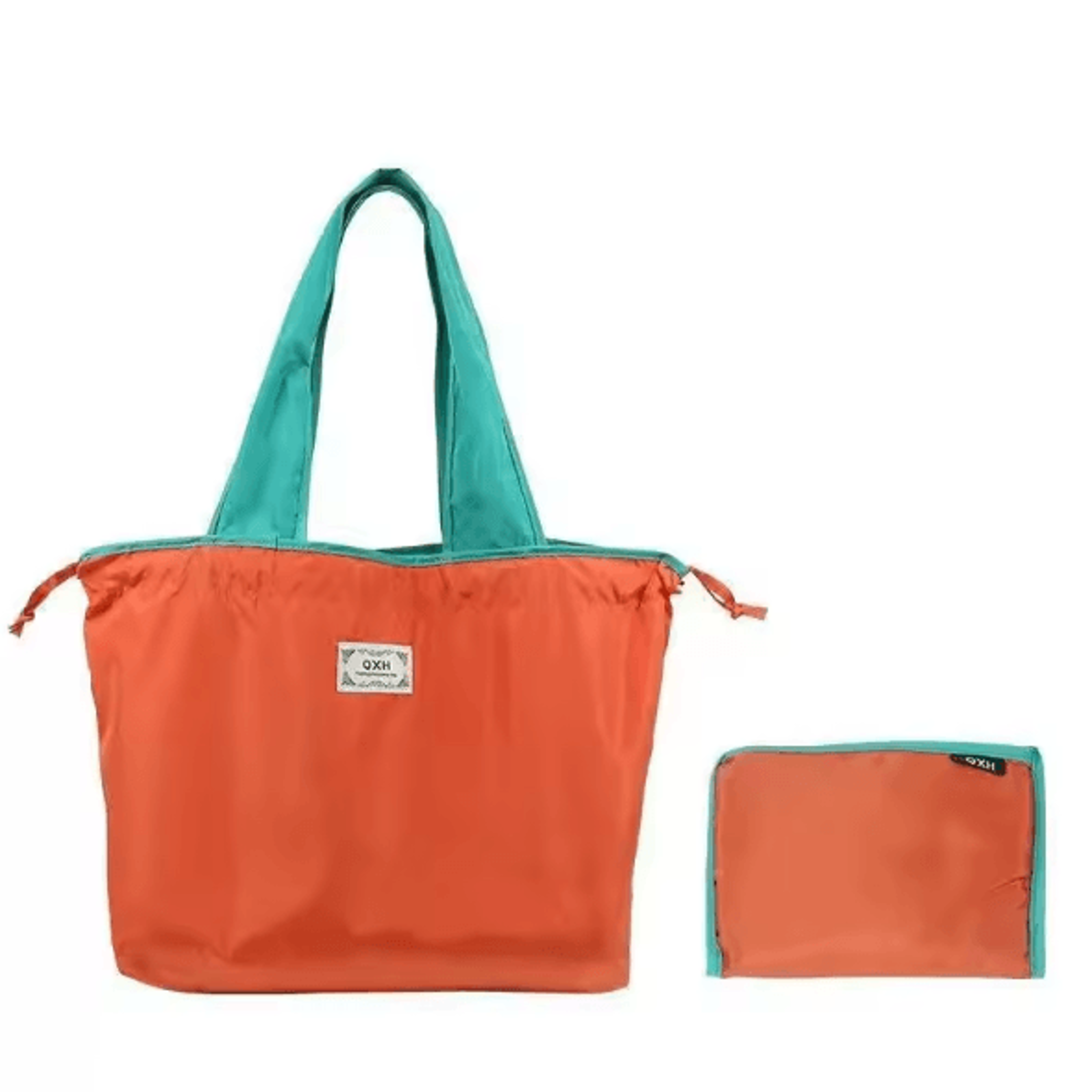 EcoCarry Foldable Reusable Grocery Shoulder Bag With Drawstring Closure 8