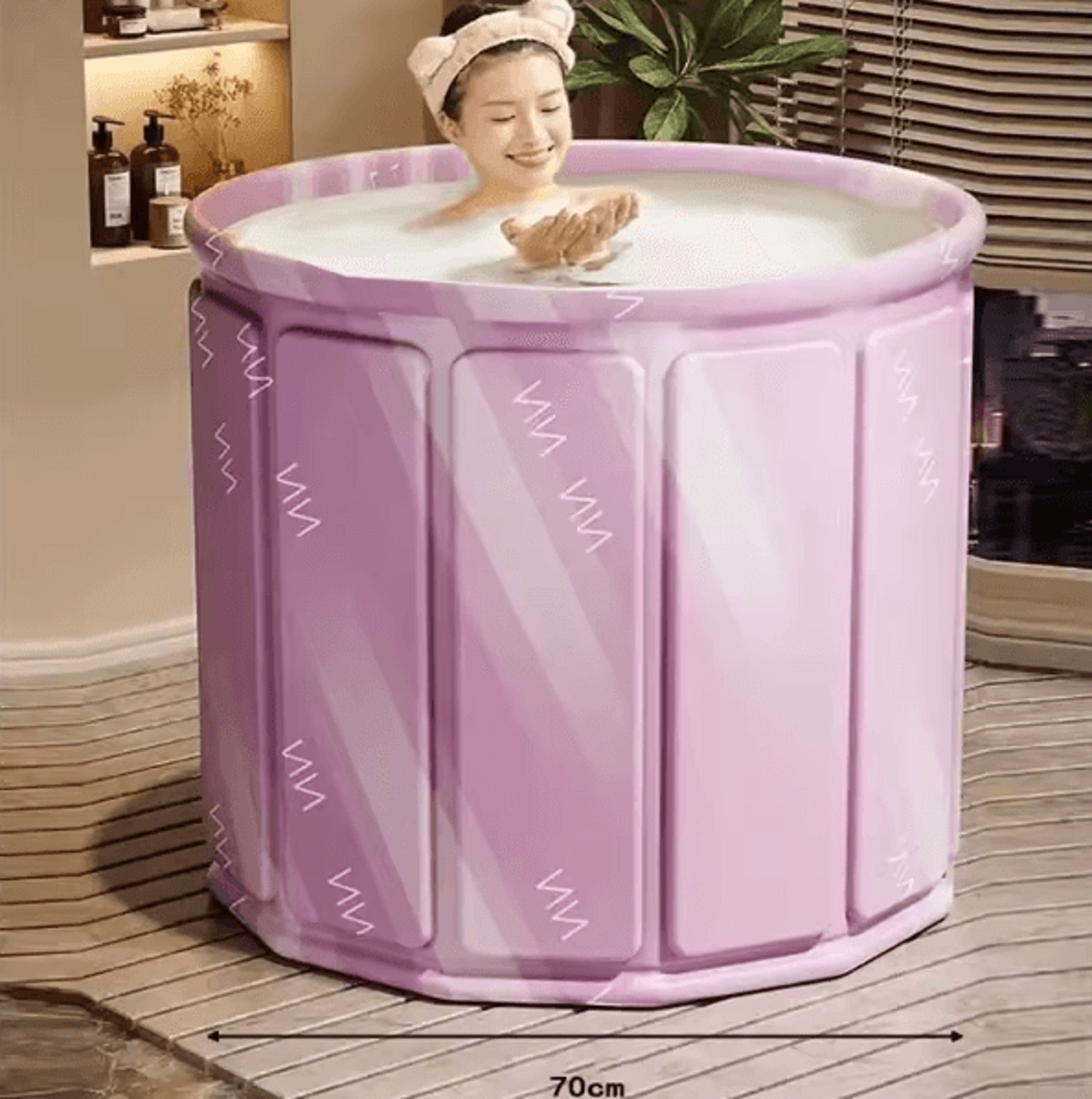 EcoSoak Foldable Portable Bathtub Thickened PVC Spa Tub For Adults  Kids Indoor Outdoor Soaking Bat 2