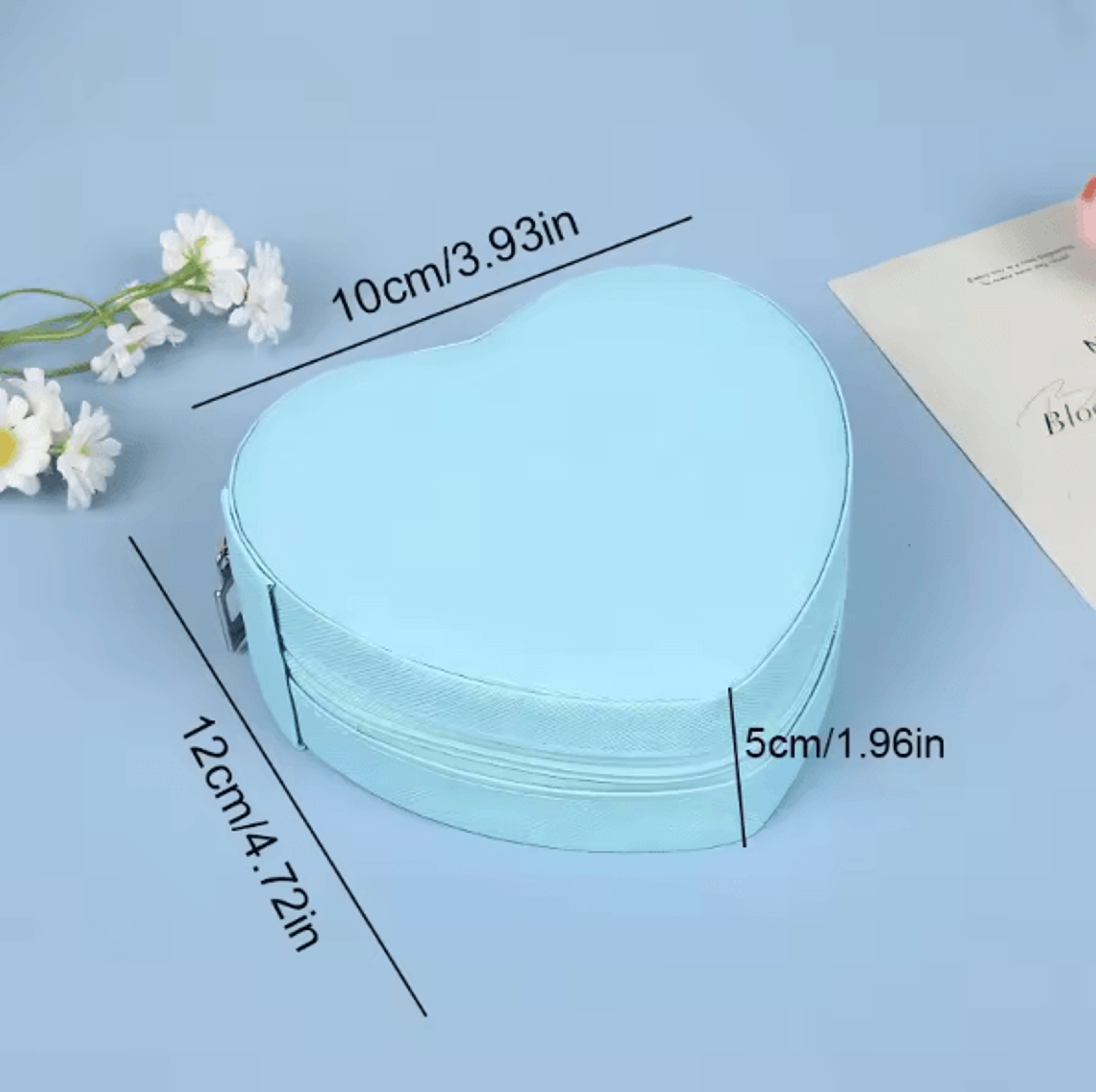LuxeHeart Portable Travel Jewelry Organizer Box Leather Zipper Case For Rings Necklaces Earrings Cu 3