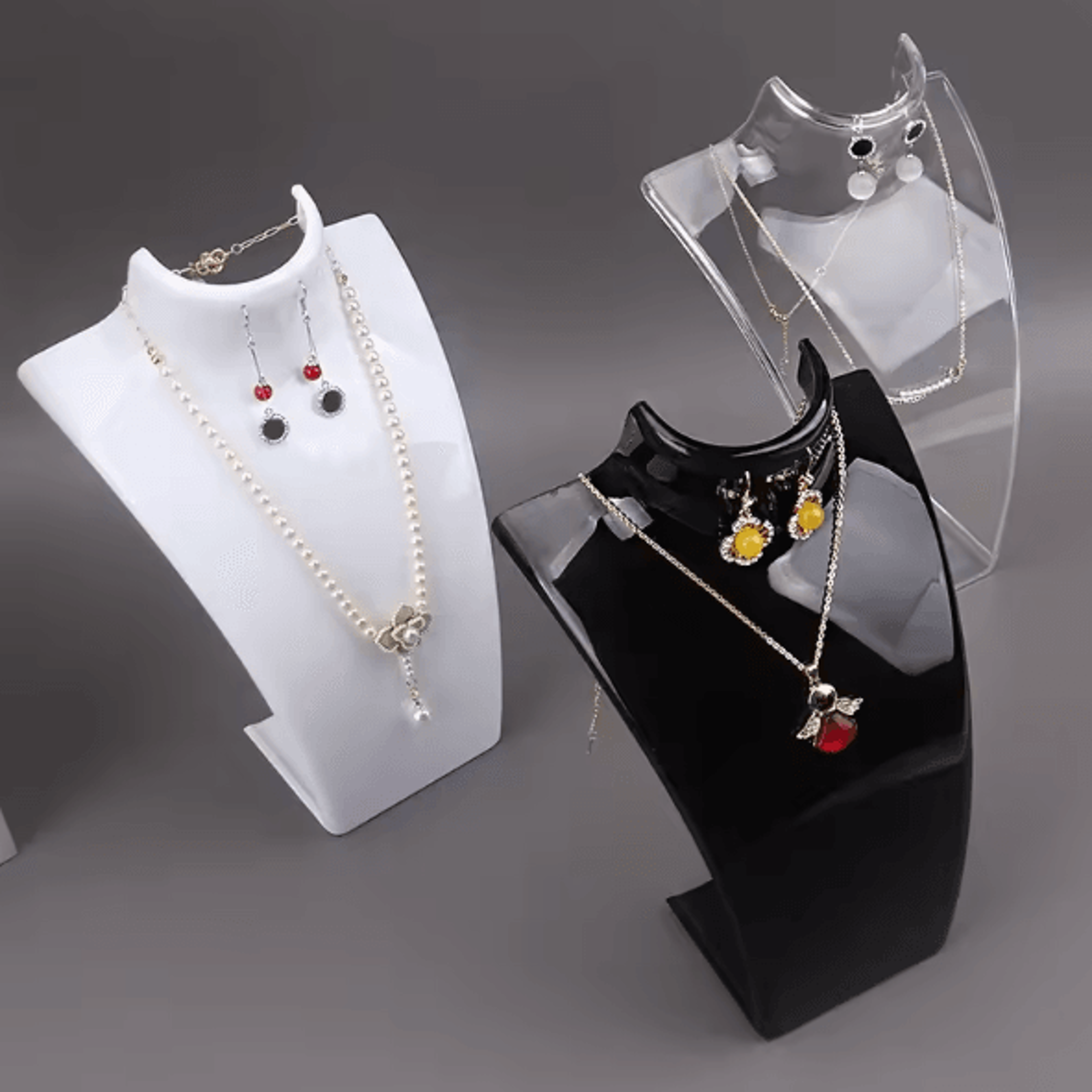LuxeForm Jewelry Mannequin Bust Stand Necklace Display Holder For Earrings Pendant Showcase Elegant 2