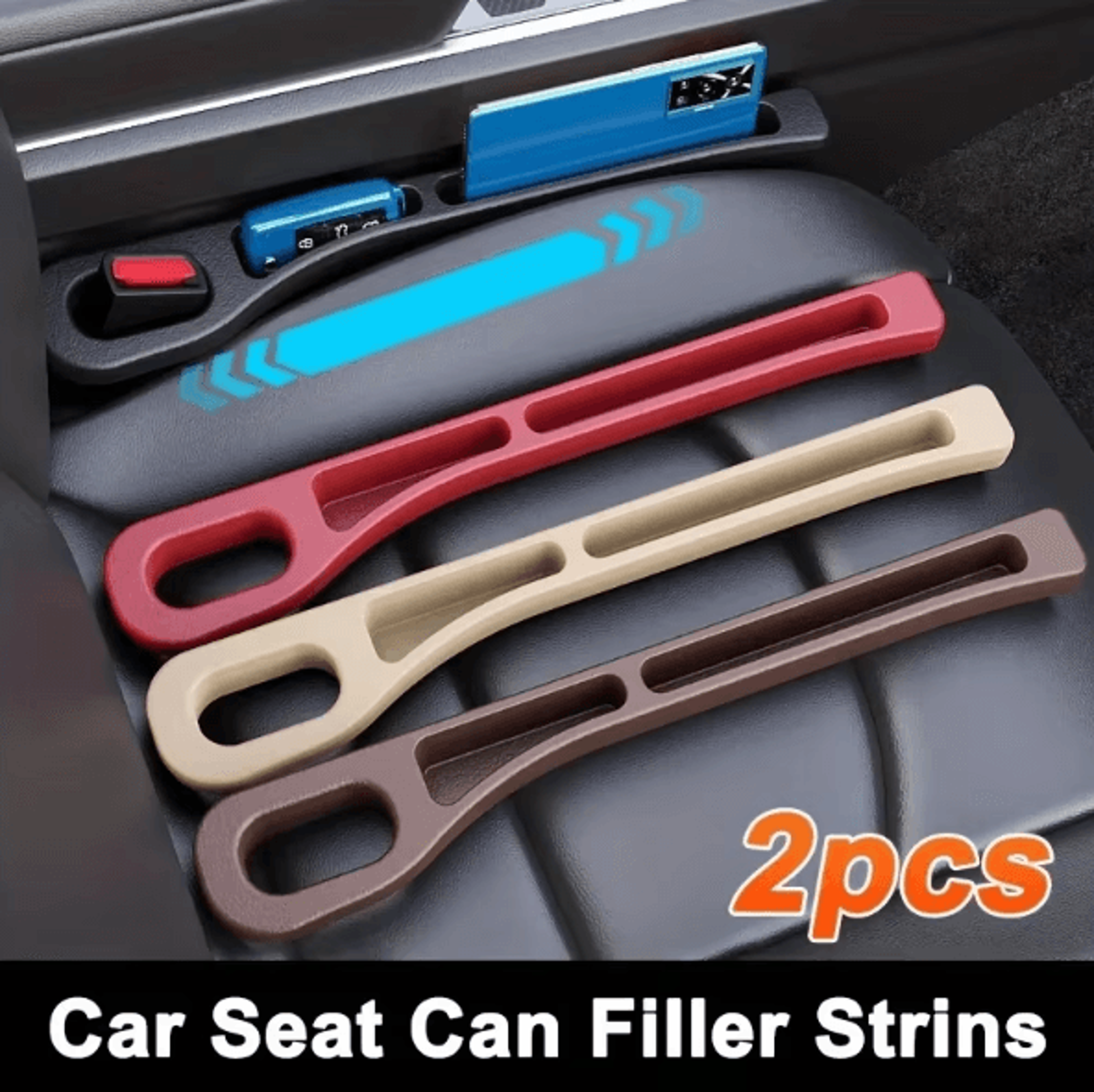 GapGuard Universal Car Seat Gap Filler 2PCS Leak Proof Seat Gap Plug Strip AntiDrop Organizer For P 1