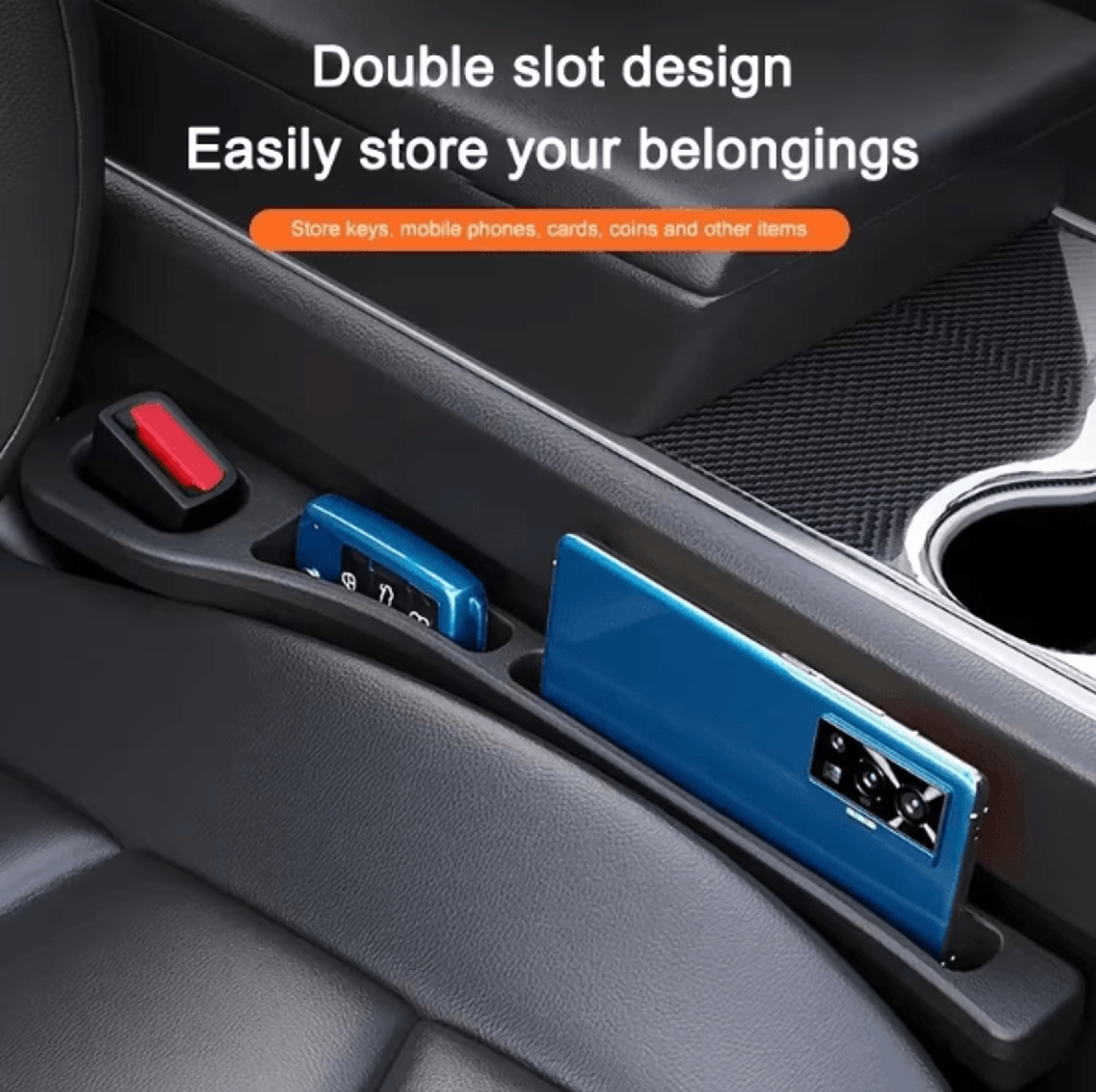 GapGuard Universal Car Seat Gap Filler 2PCS Leak Proof Seat Gap Plug Strip AntiDrop Organizer For P 3