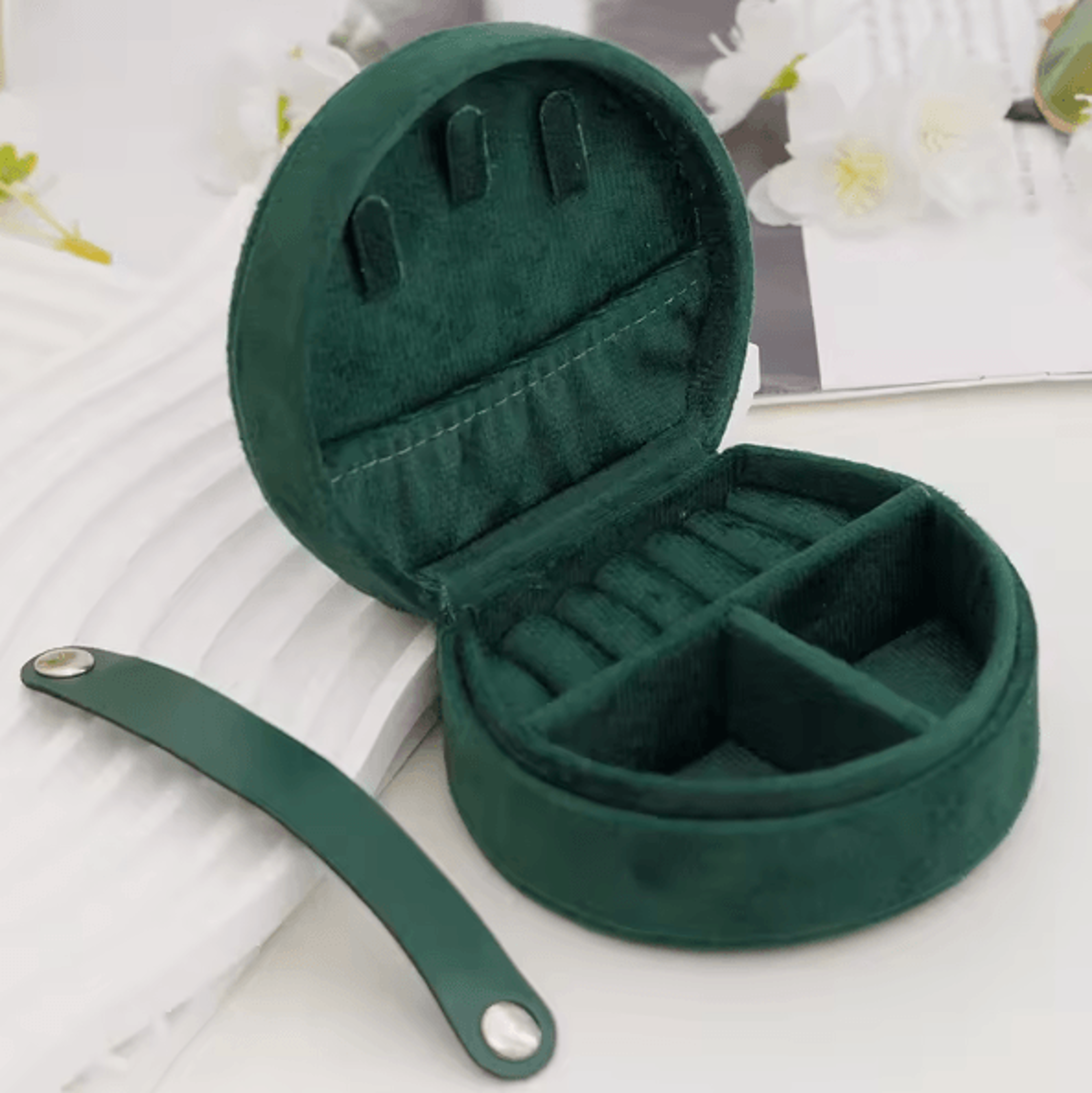 VelvetMini Portable Jewelry Box Travel Organizer Flannel Compact Storage Case For Rings Earrings Ne 5