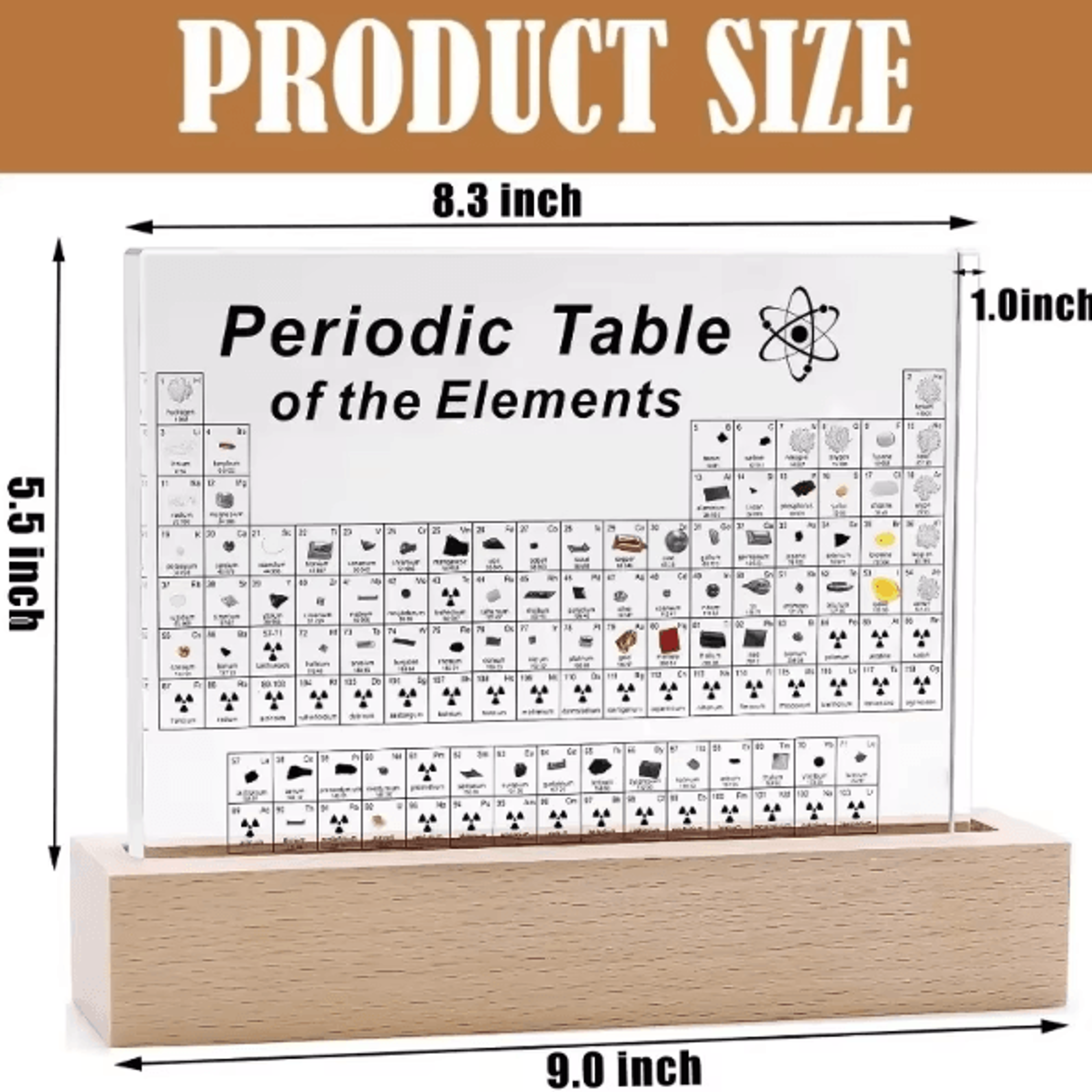 Acrylic Periodic Table Display Cube  Premium Science Desk Decor  Chemistry Gift 3