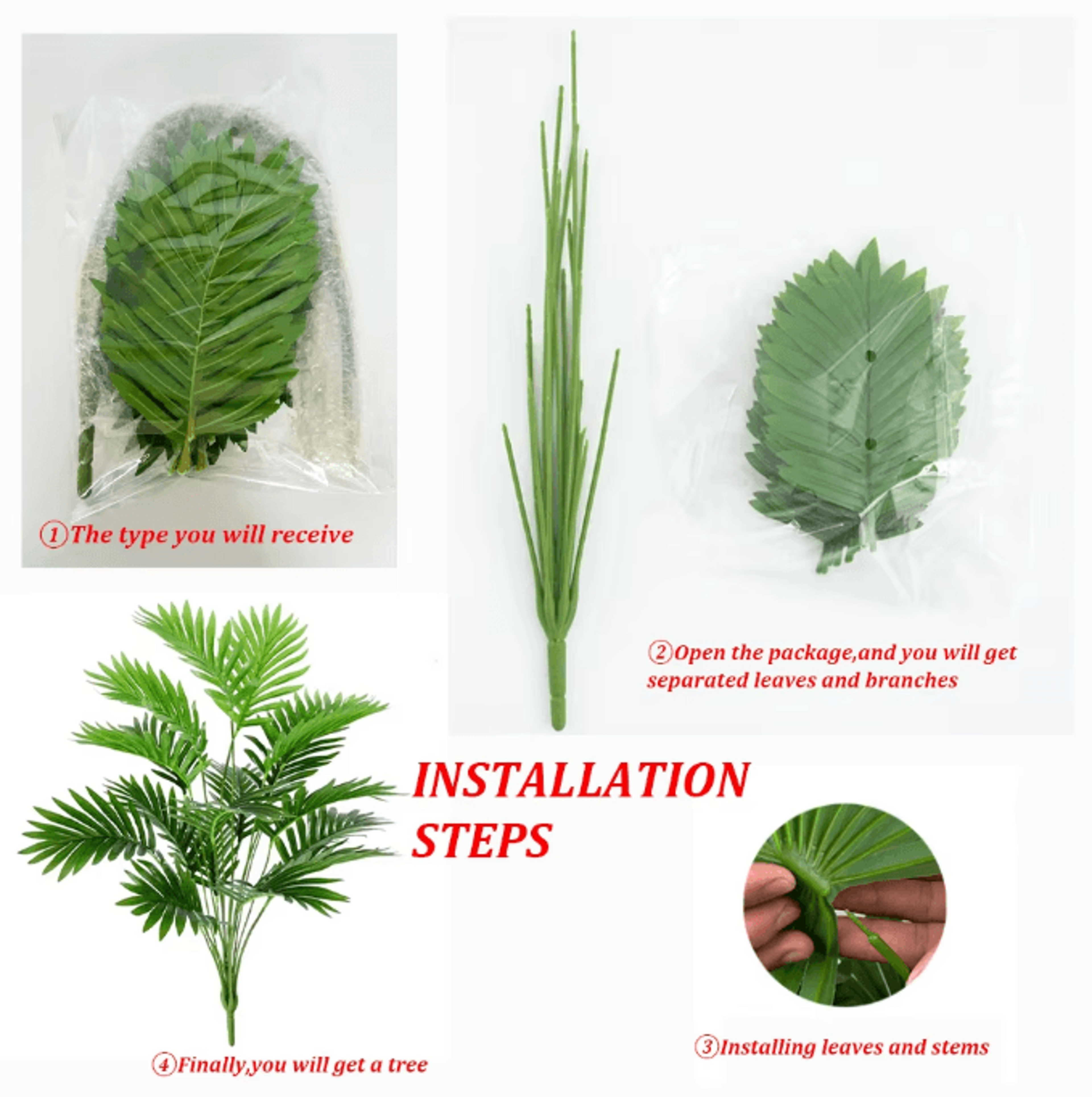 24Leaf Areca Palm Artificial Plant  Lush Potted Indoor Greenery Decor 2