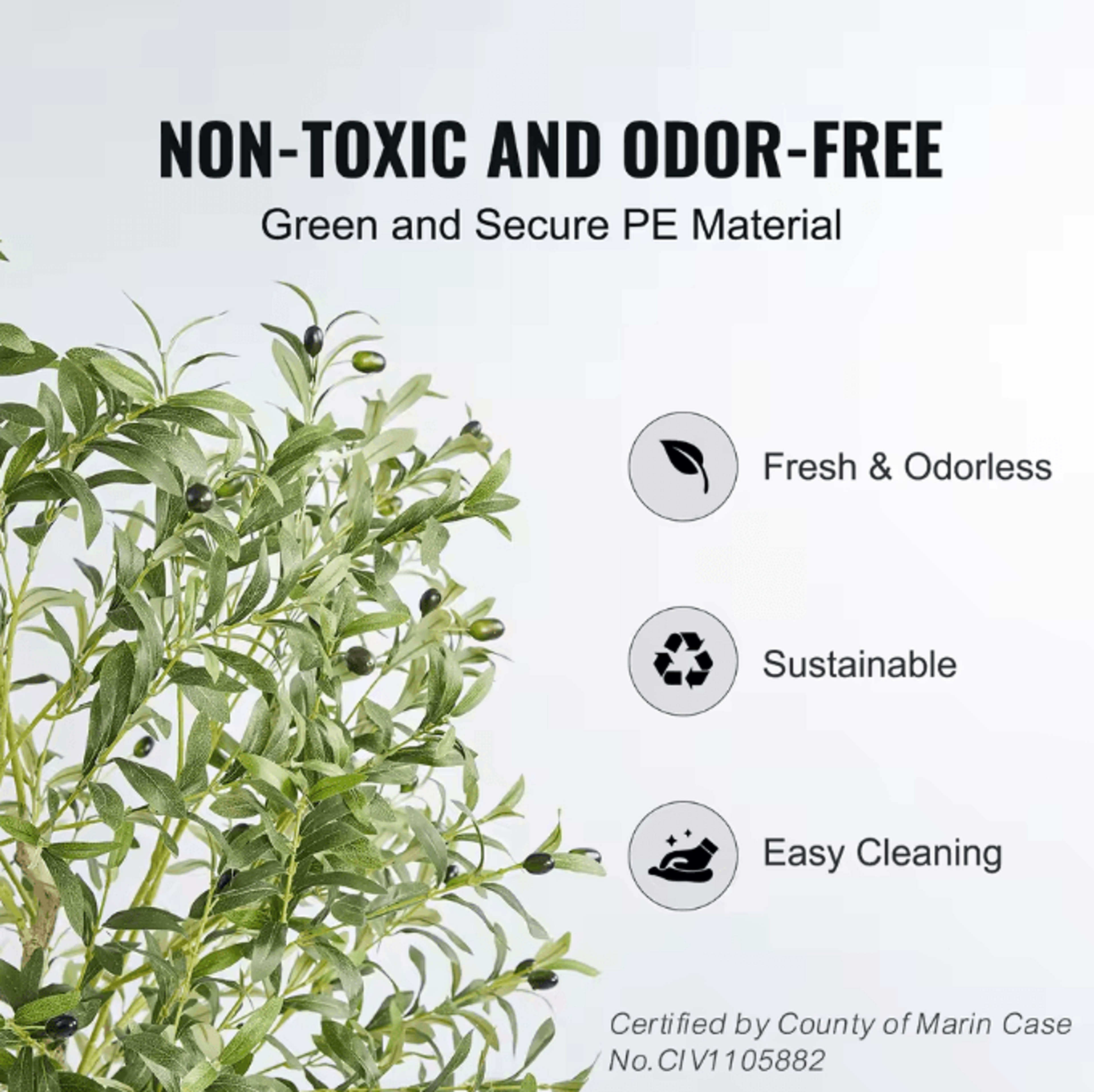 SucceBuy Artificial Olive Tree 46FT  Realistic Faux Olive Tree Indoor With AntiTip Base  LowMainten 0