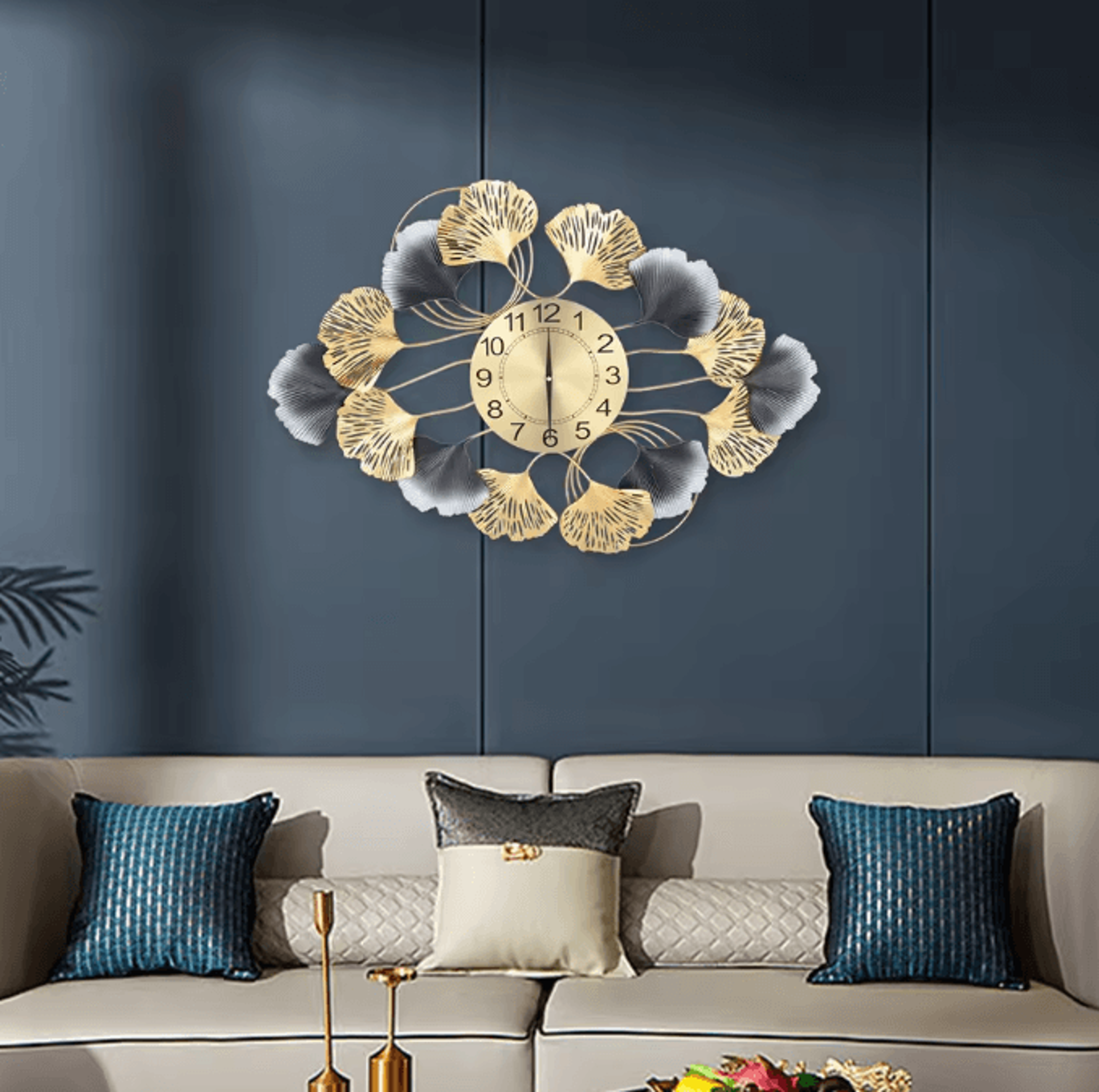 Large Modern Gold Wall Clock  Luxury Creative Oversized Wall Art Clock For Living Room Decor 1