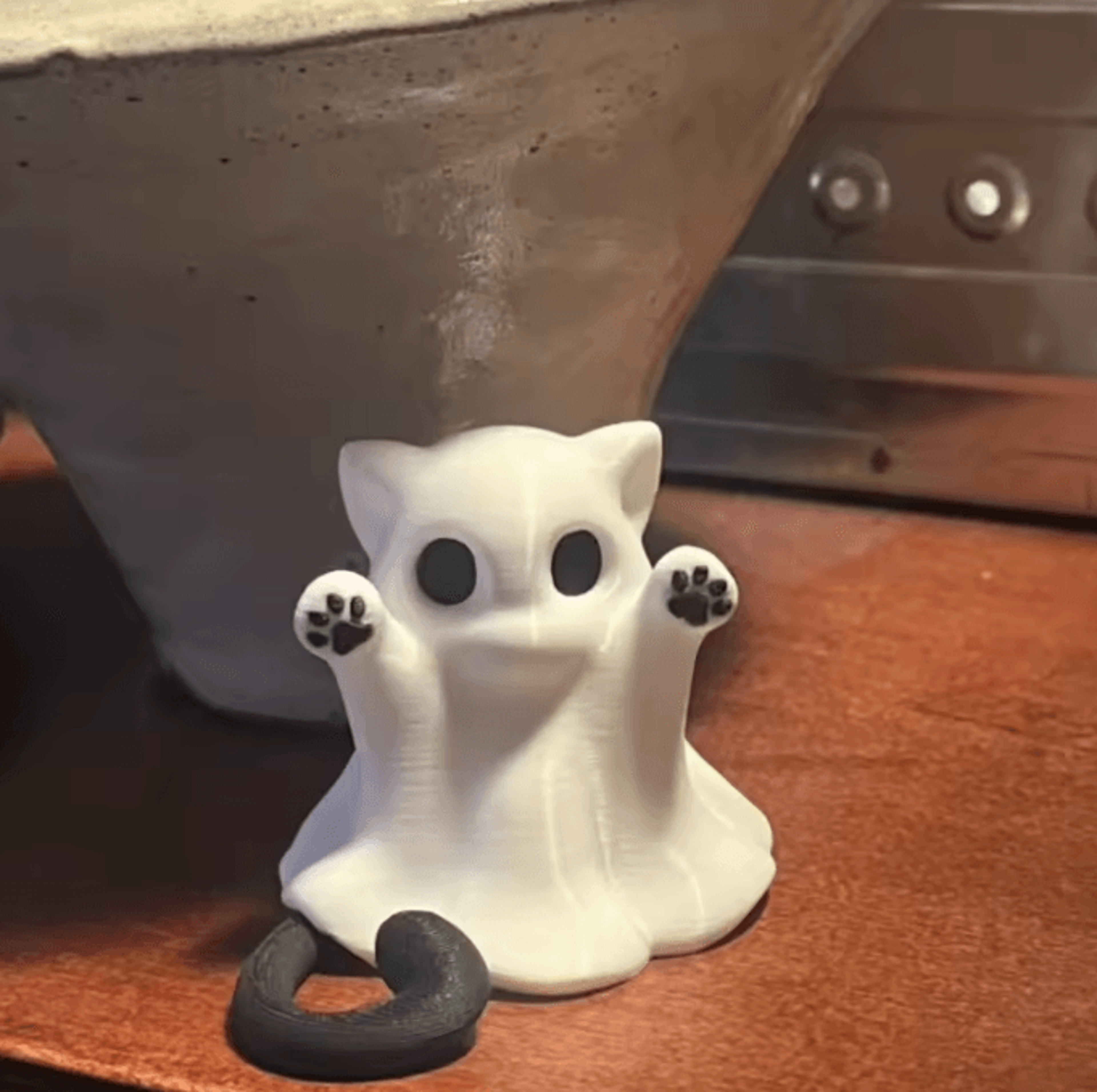 Mini Cat Ghost Figurine  Cute Halloween Desk Decor Collectible Approx 31 Inches 4