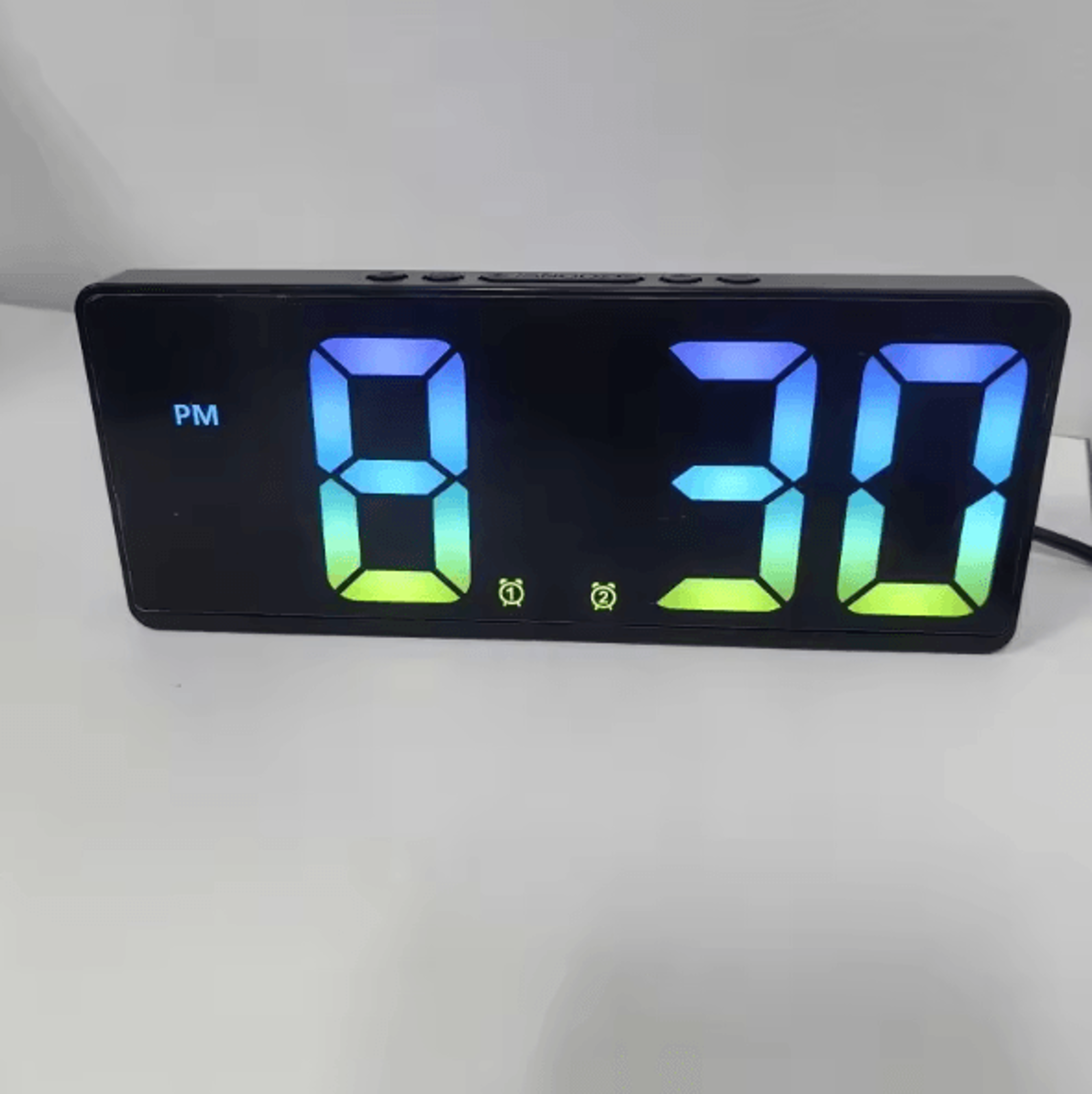 Voice Control LED Digital Alarm Clock With Temperature Display Snooze  Night Mode Smart Bedside Des 9