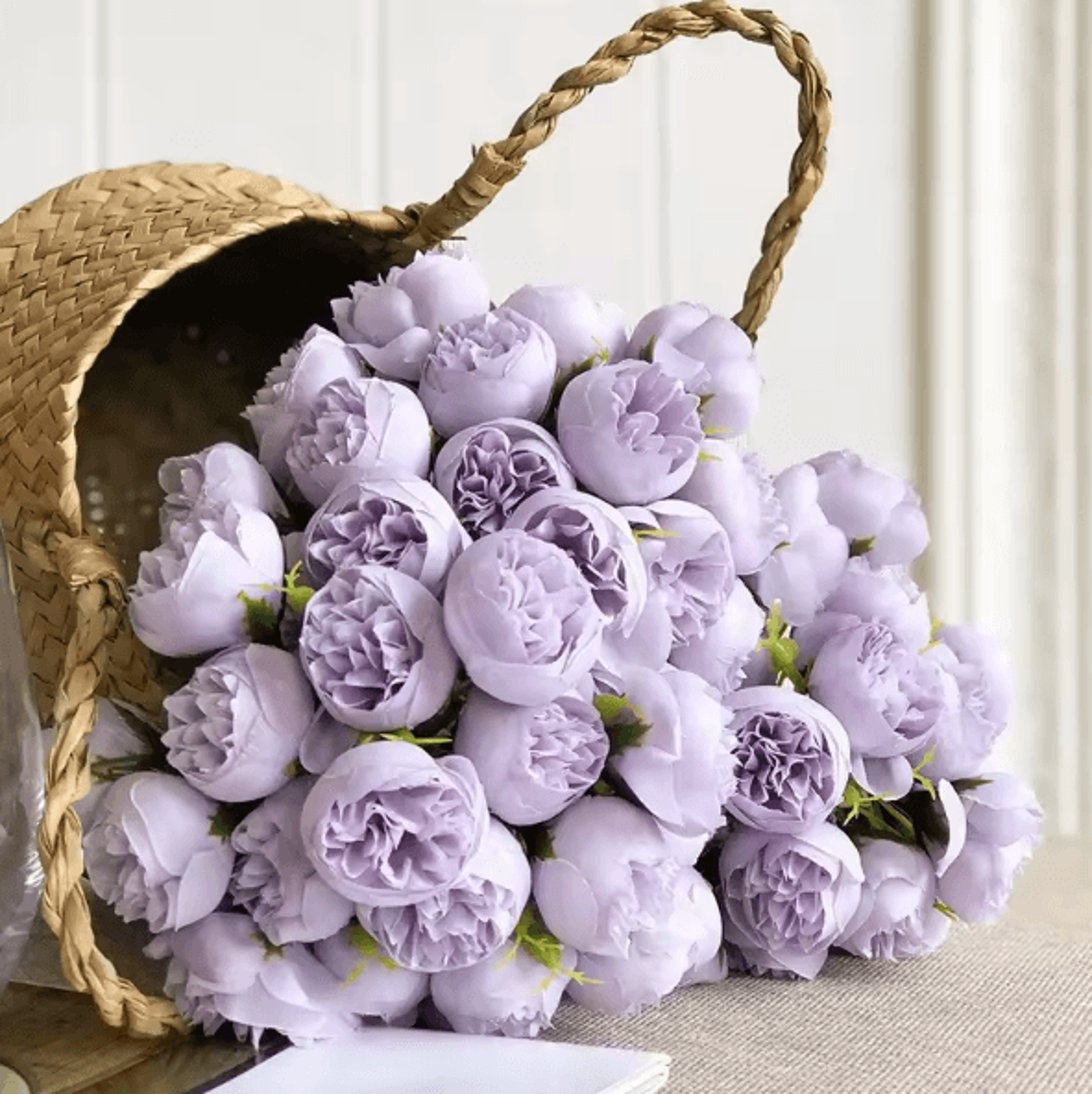 27Head Rose Pink Silk Peony Bouquet  Lush Artificial Peony Flowers For Wedding  Home Decor 3