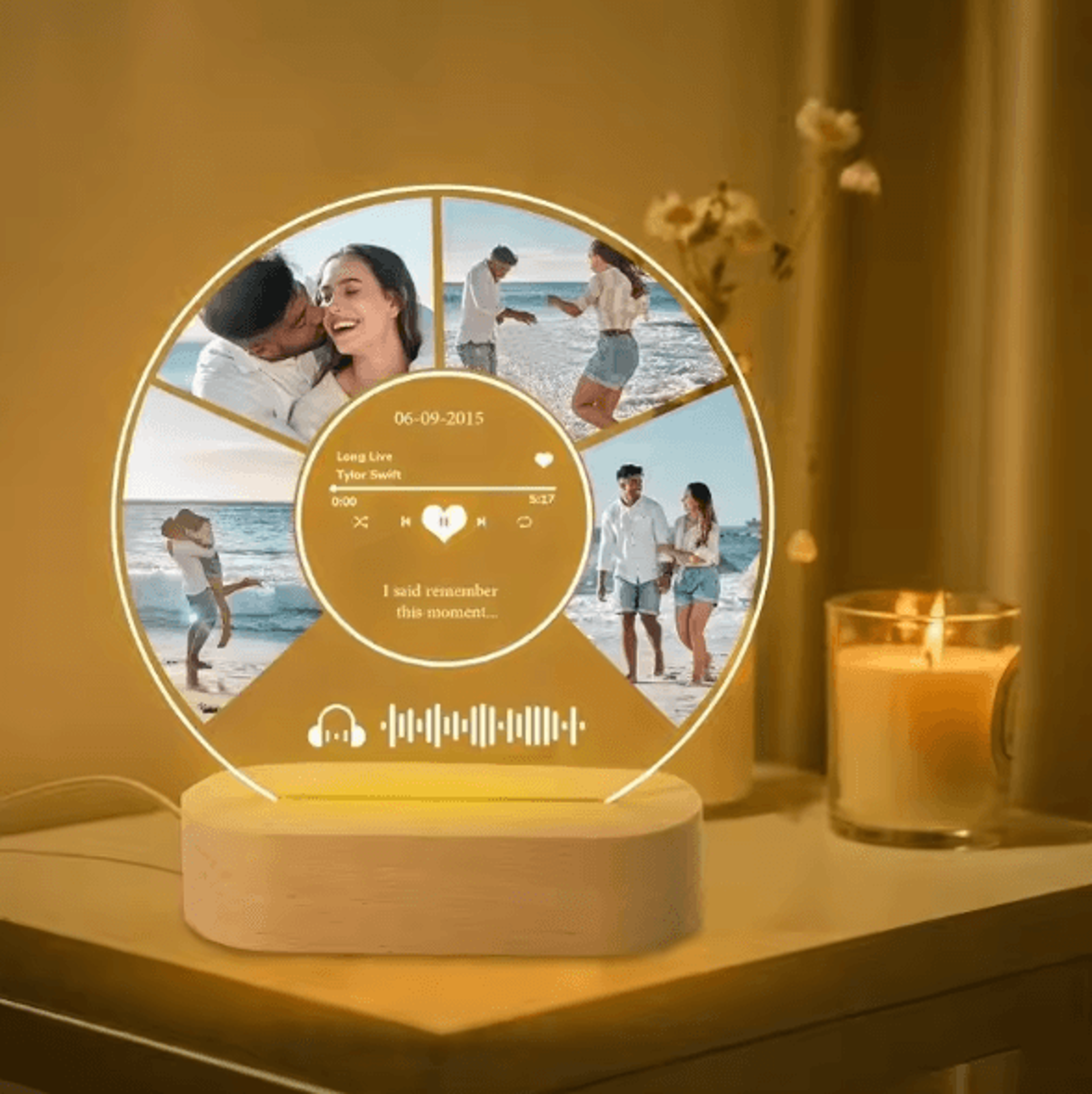 Custom Spotify Acrylic Lamp With Photo  Song  Personalized Music Plaque Romantic Gift For Couples 7