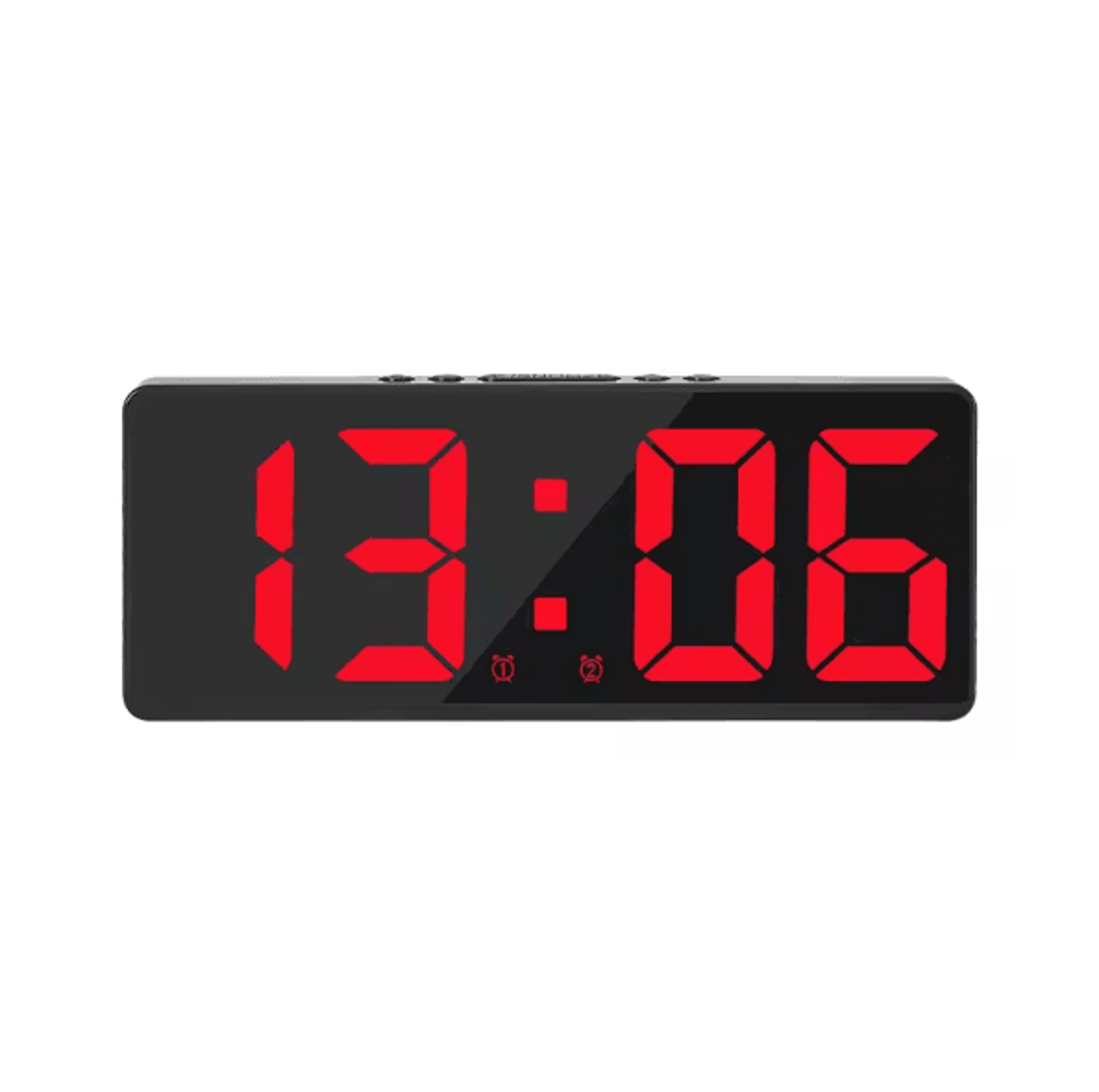 Voice Control LED Mirror Digital Alarm Clock With Temperature Display Snooze  Night Mode Bedside Cl 13