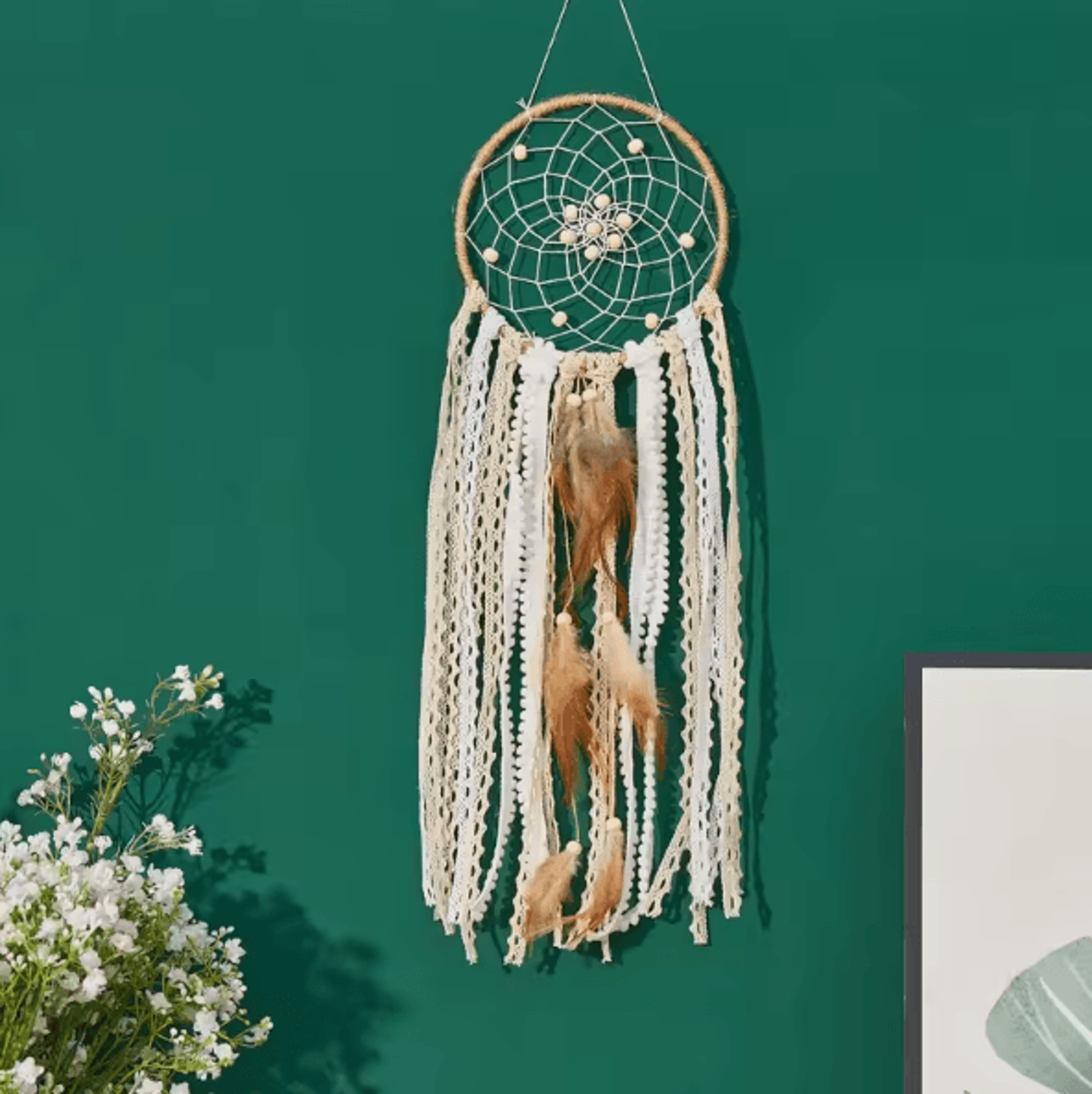 5Piece Moon Dream Catcher Wall Decor Set  Boho Macrame Hanging With Sun  Moon Design For Bedroom 2