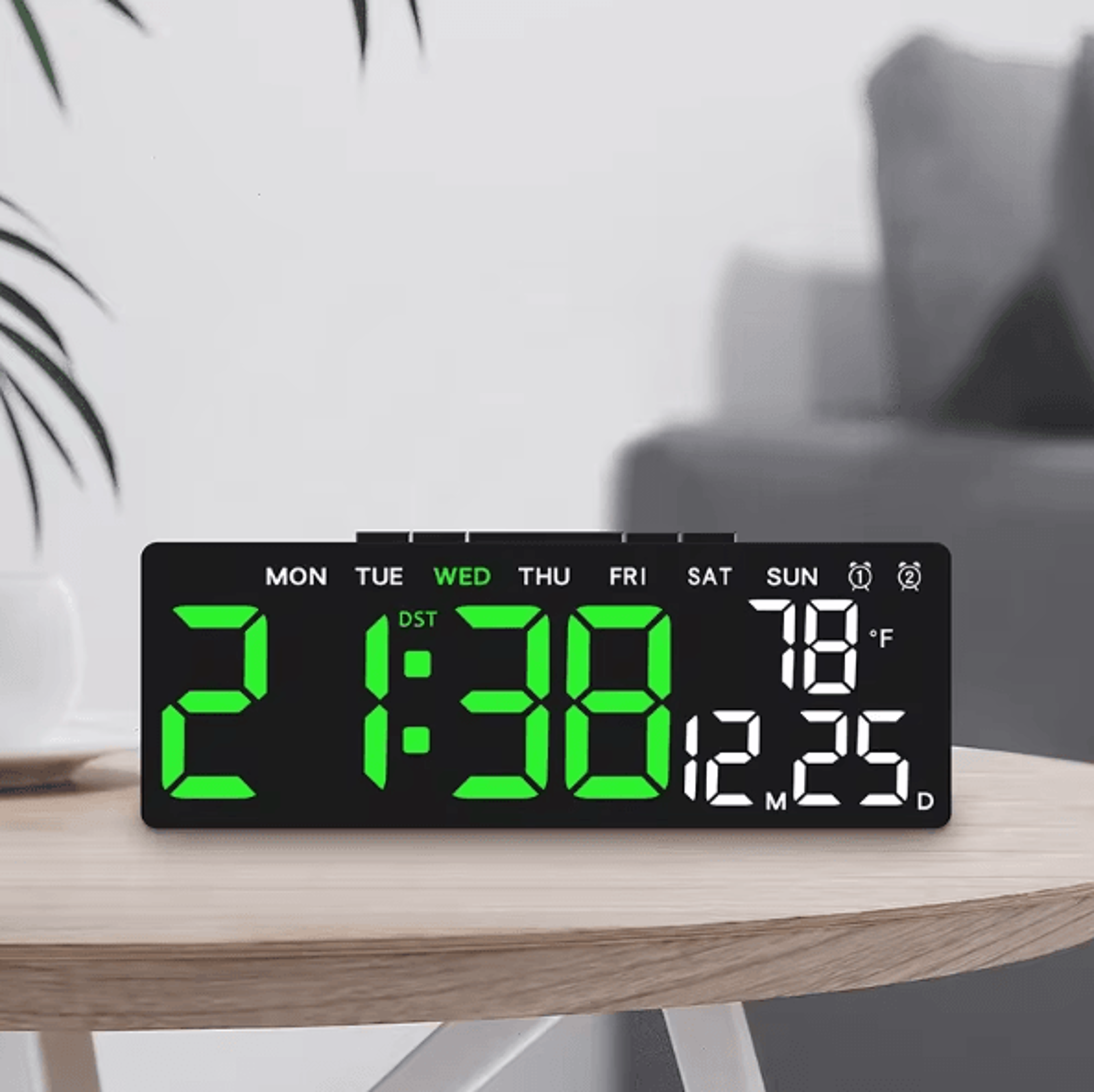 USB LED Digital Alarm Clock With Temperature  Dual Alarm  Modern Desk Clock With Auto Dimming  Snoo 0