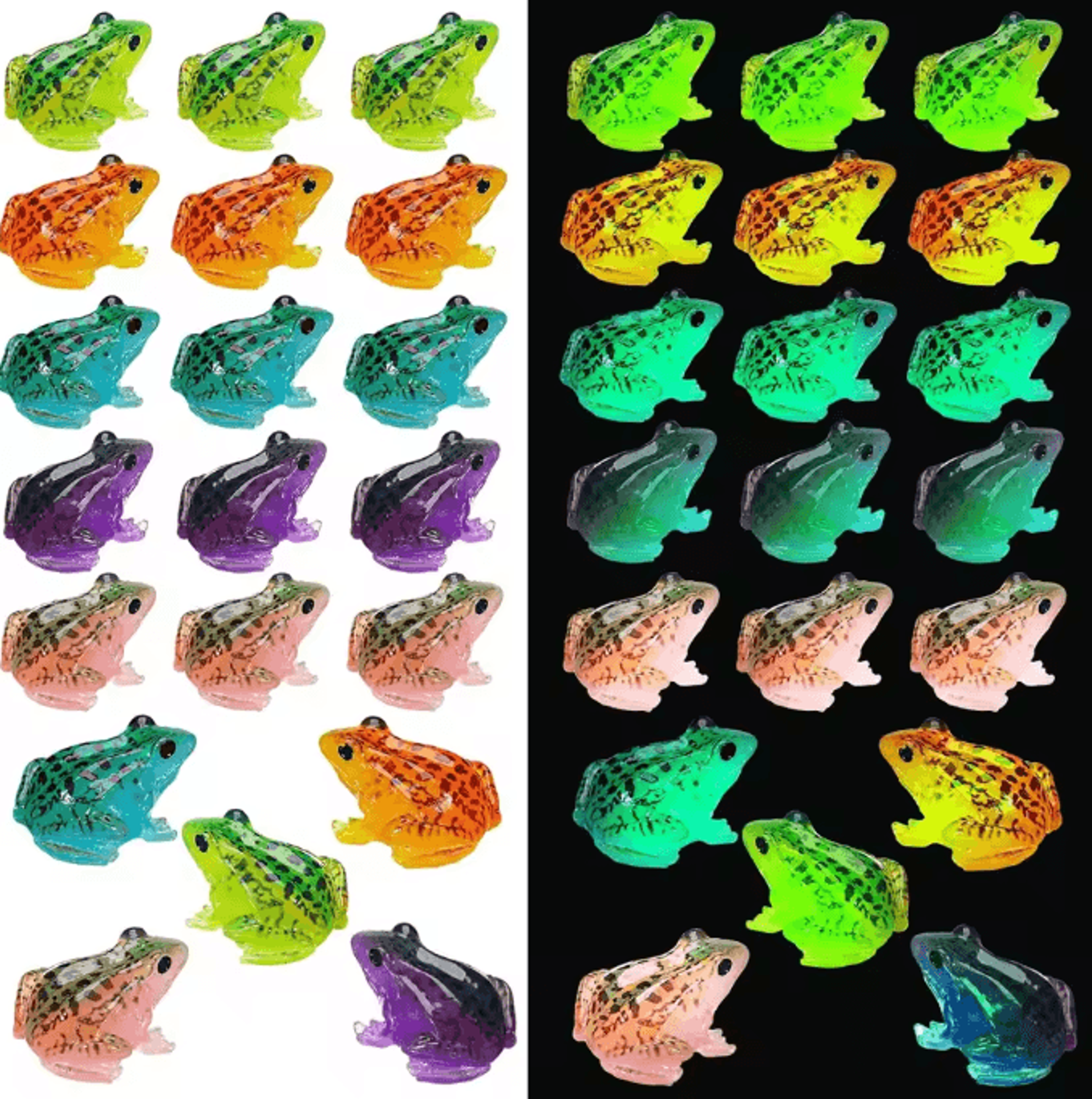 Luminous Mini Frog Figurines Set  GlowintheDark Resin Frogs For Fairy Garden  DIY Terrarium Decor 5