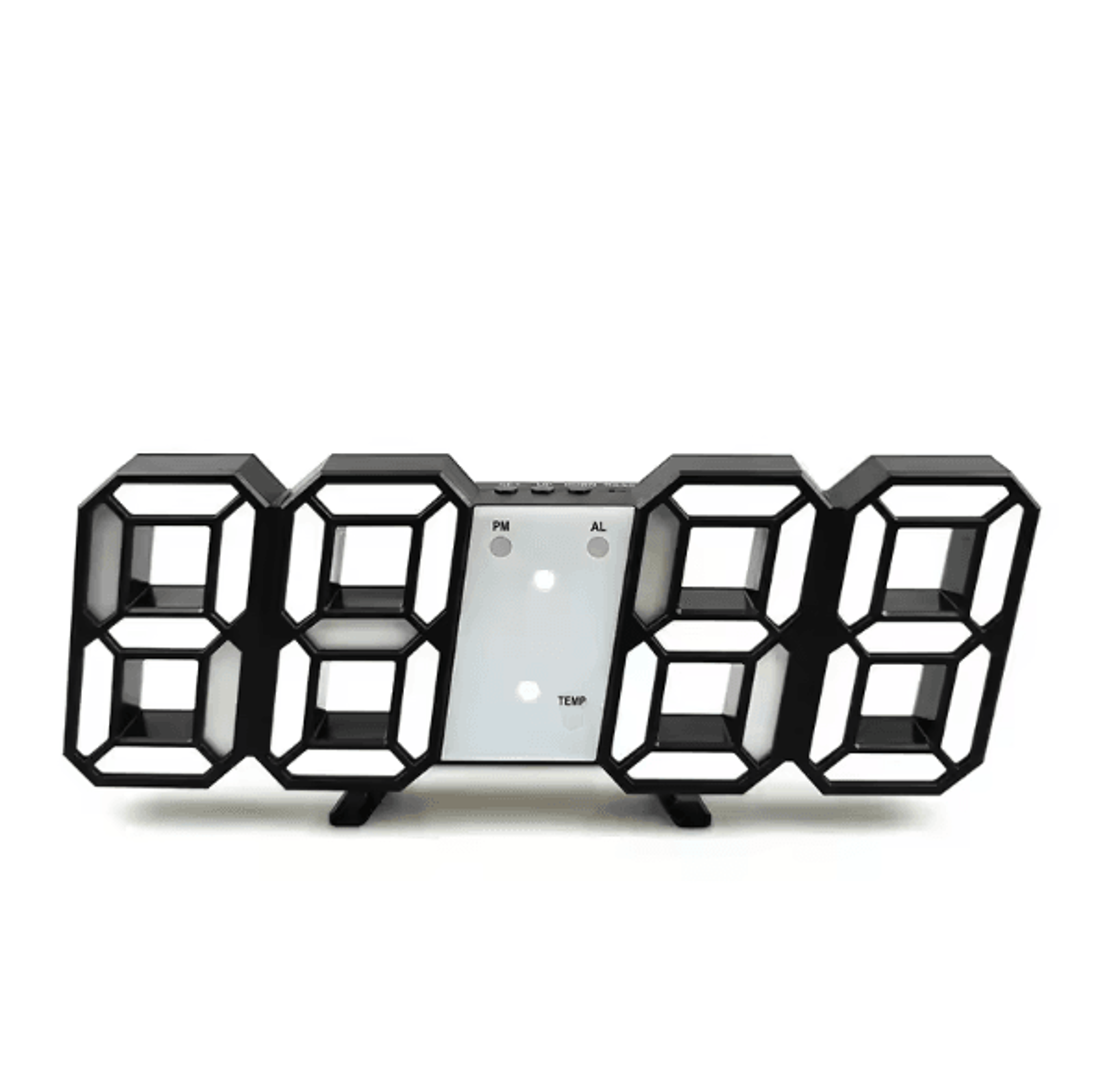 3D LED Digital Wall Clock Alarm Time Date Temperature Display Modern Desk And Wall Clock 7