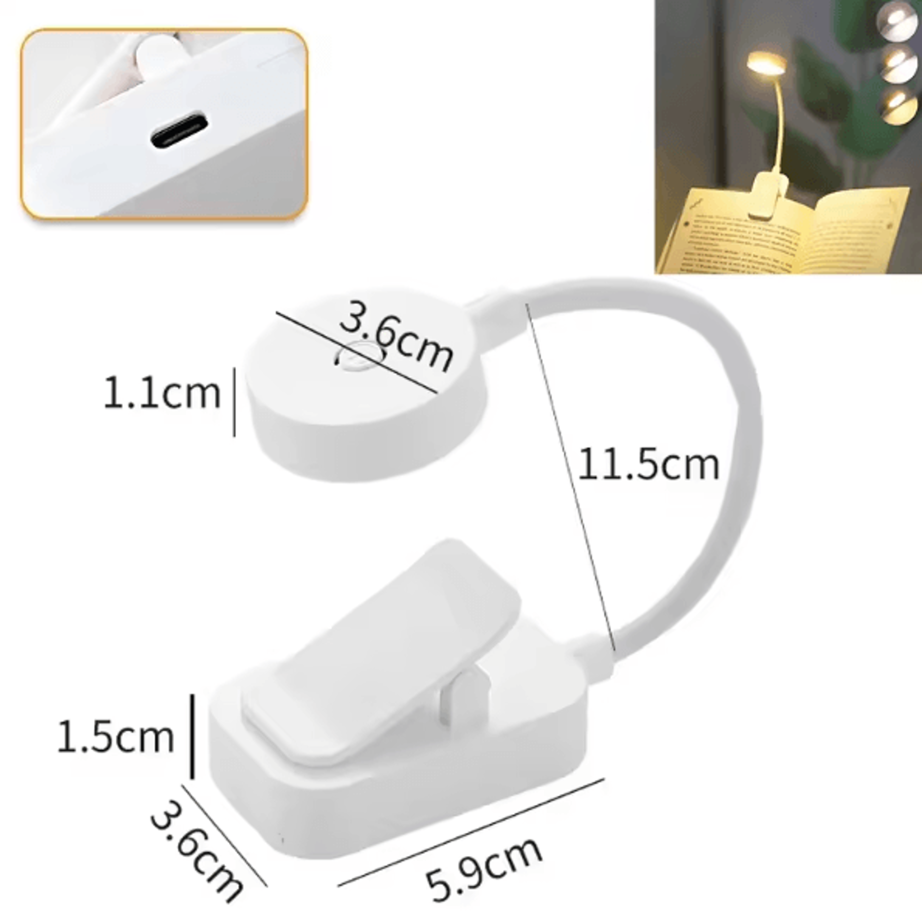 Foldable LED Desk Lamp Rechargeable Mini Table Light With Touch Dimming 3 Modes Eye Protection Stud 6