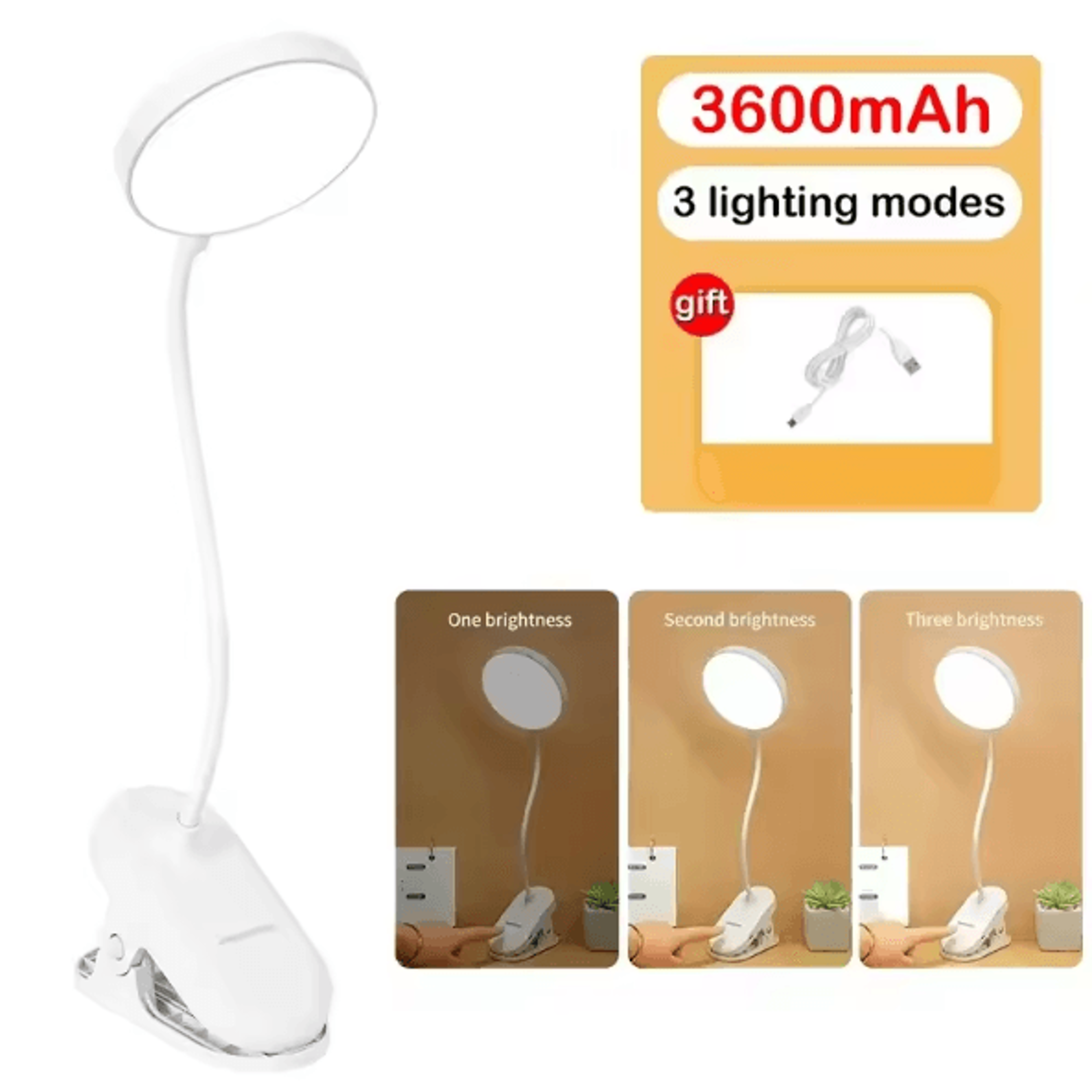 Foldable LED Desk Lamp Rechargeable Mini Table Light With Touch Dimming 3 Modes Eye Protection Stud 7