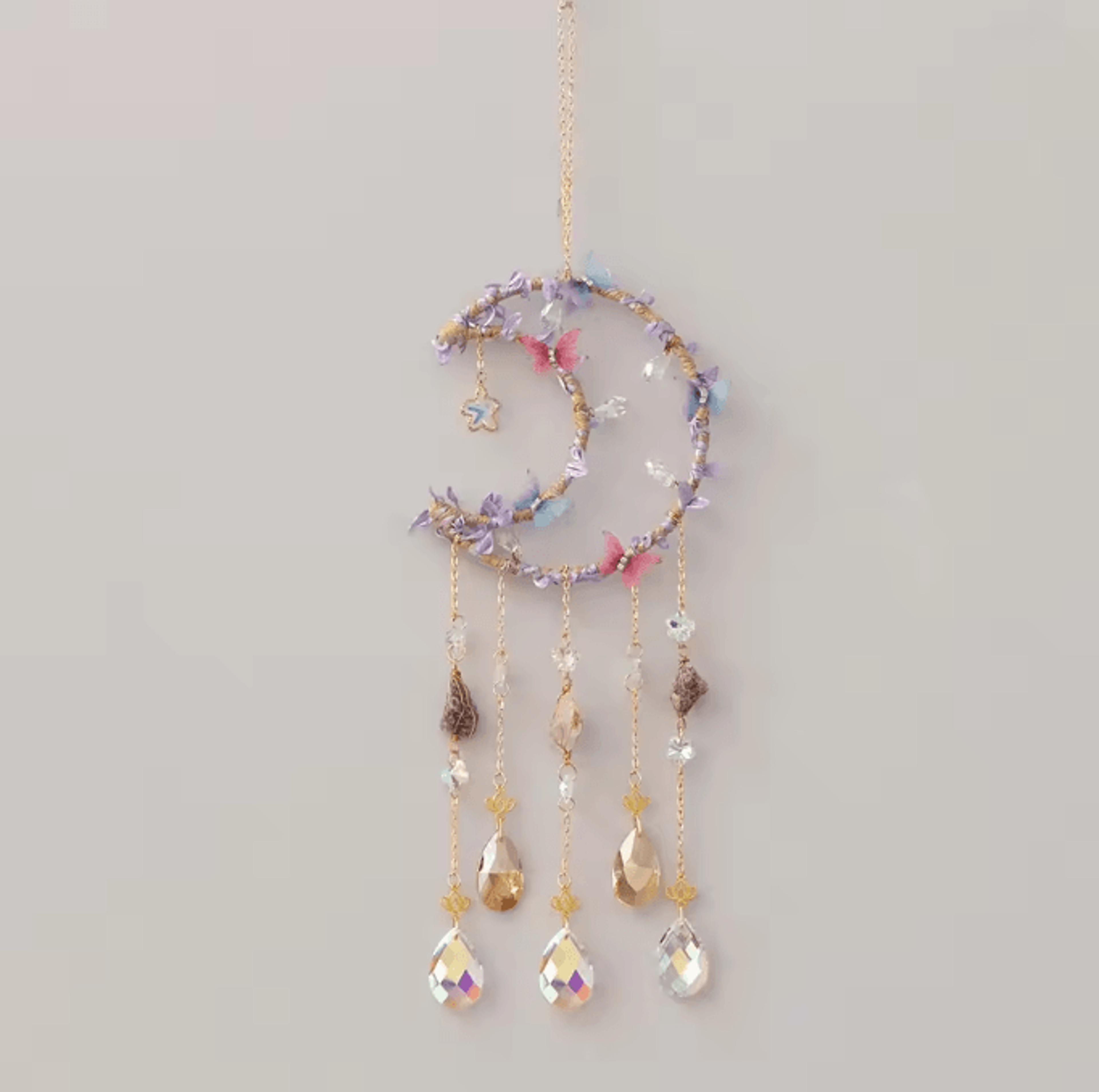 Crystal Suncatcher Wind Chime Dream Catcher Prism Rainbow Light Catcher Hanging Decor For Home Bedr 7