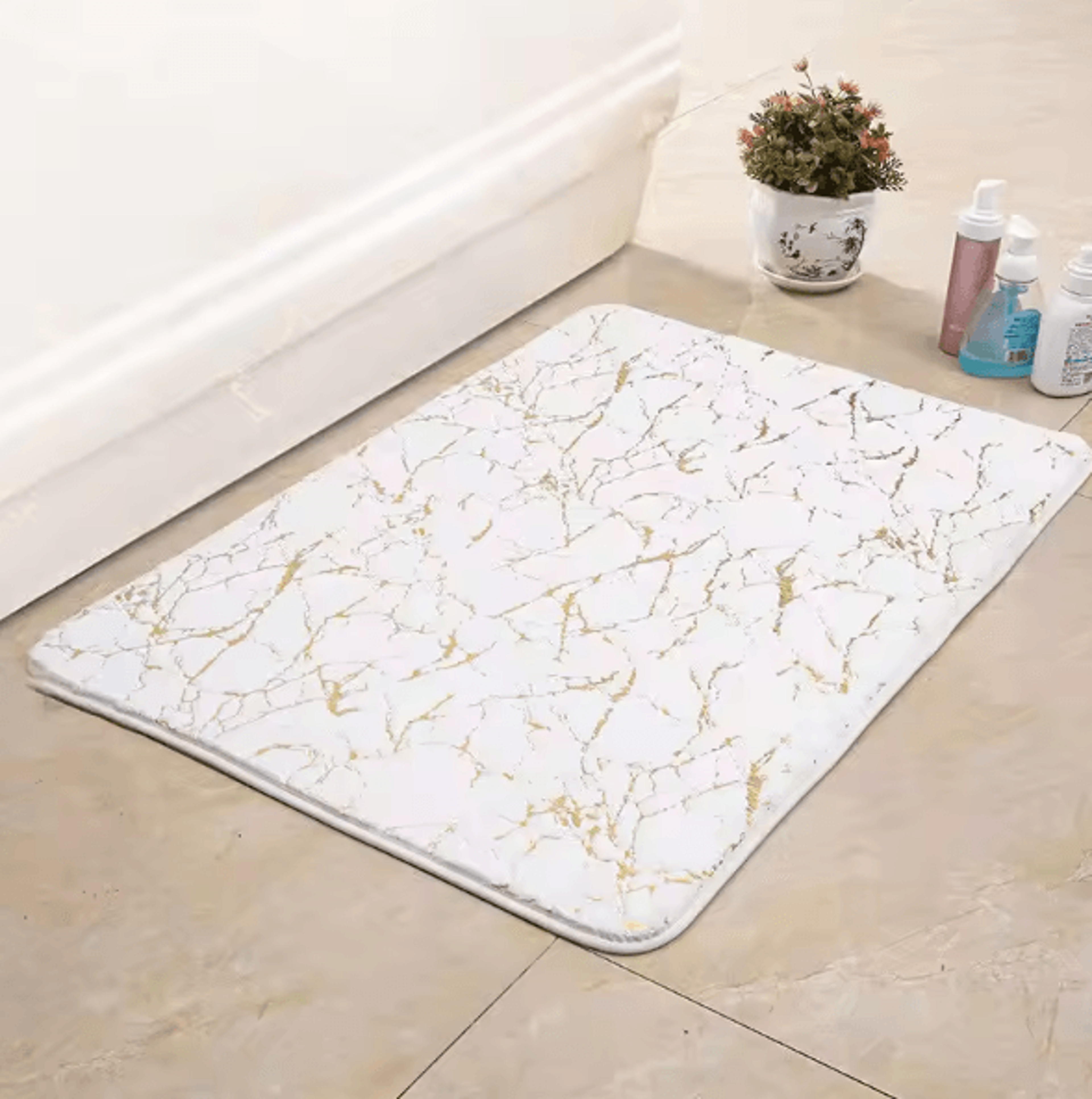 Modern Non Slip Bath Mat Washable Rectangle Floor Rug Soft Absorbent Bathroom Doormat For Bedroom L 1