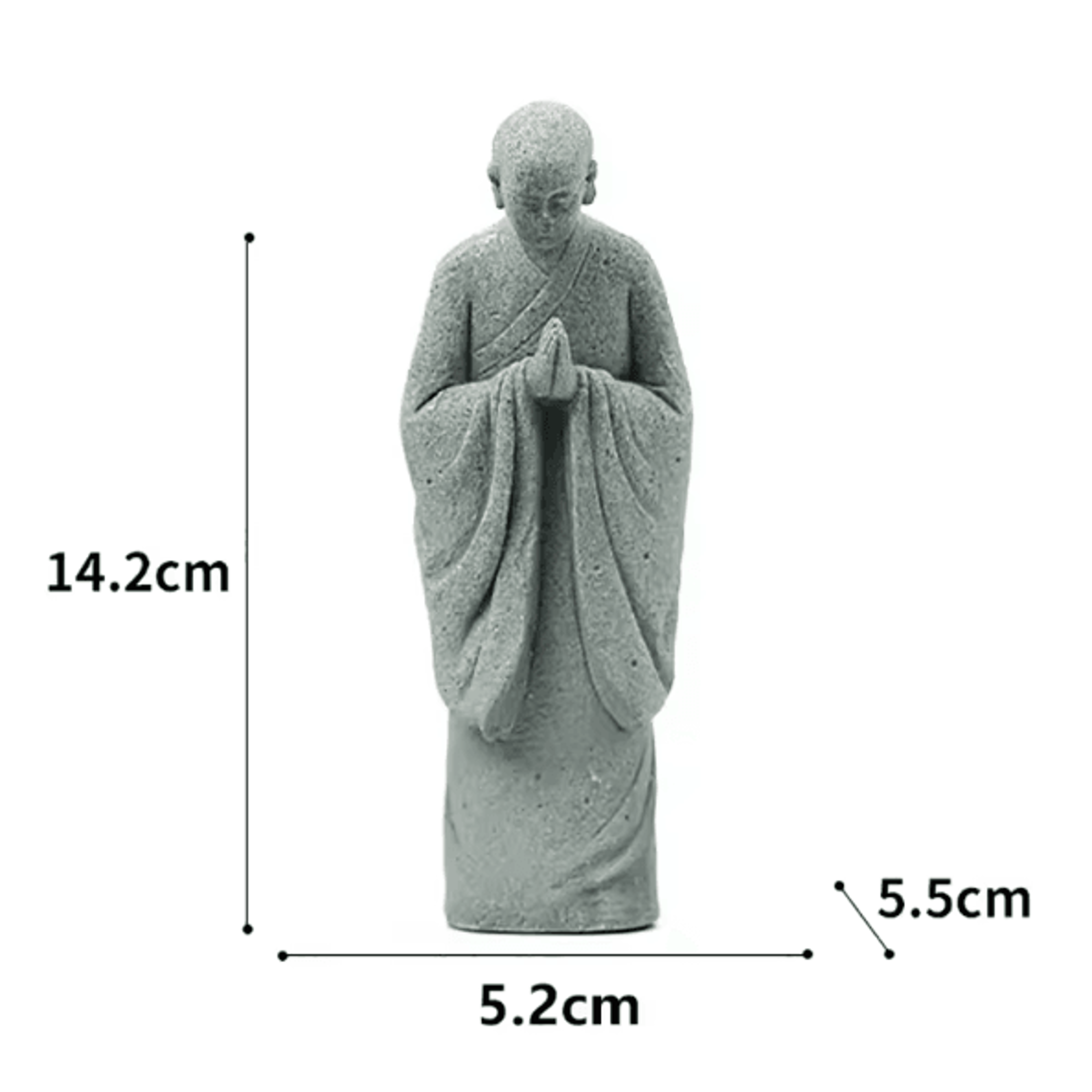 Zen Monk Statue White Buddhist Figurine Mini Landscape Ornament For Aquarium Garden Home Decor 5