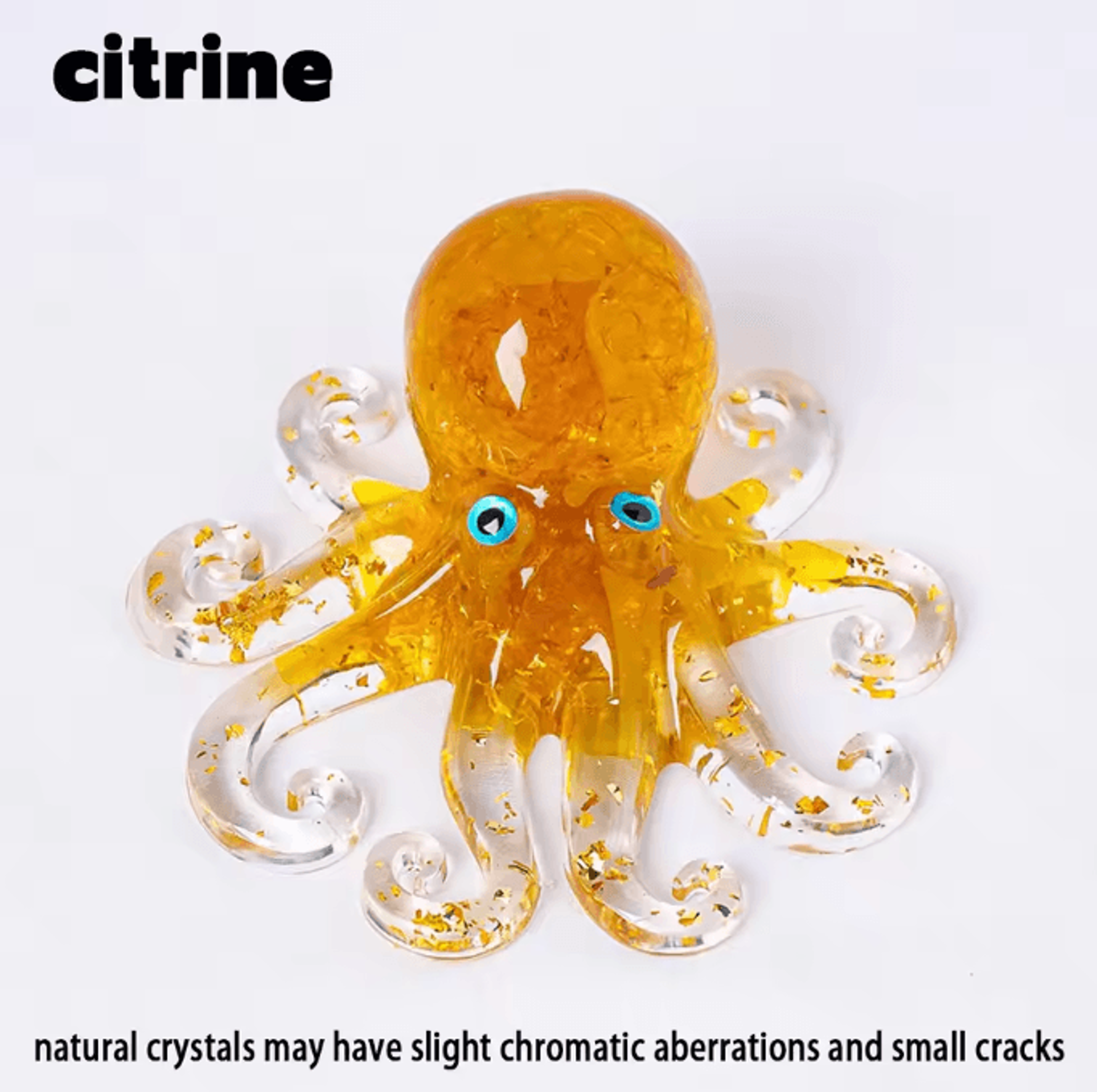 Natural Crystal Octopus Statue Reiki Stone Resin Ornament Decorative Figurine For Aquarium Home Off 9