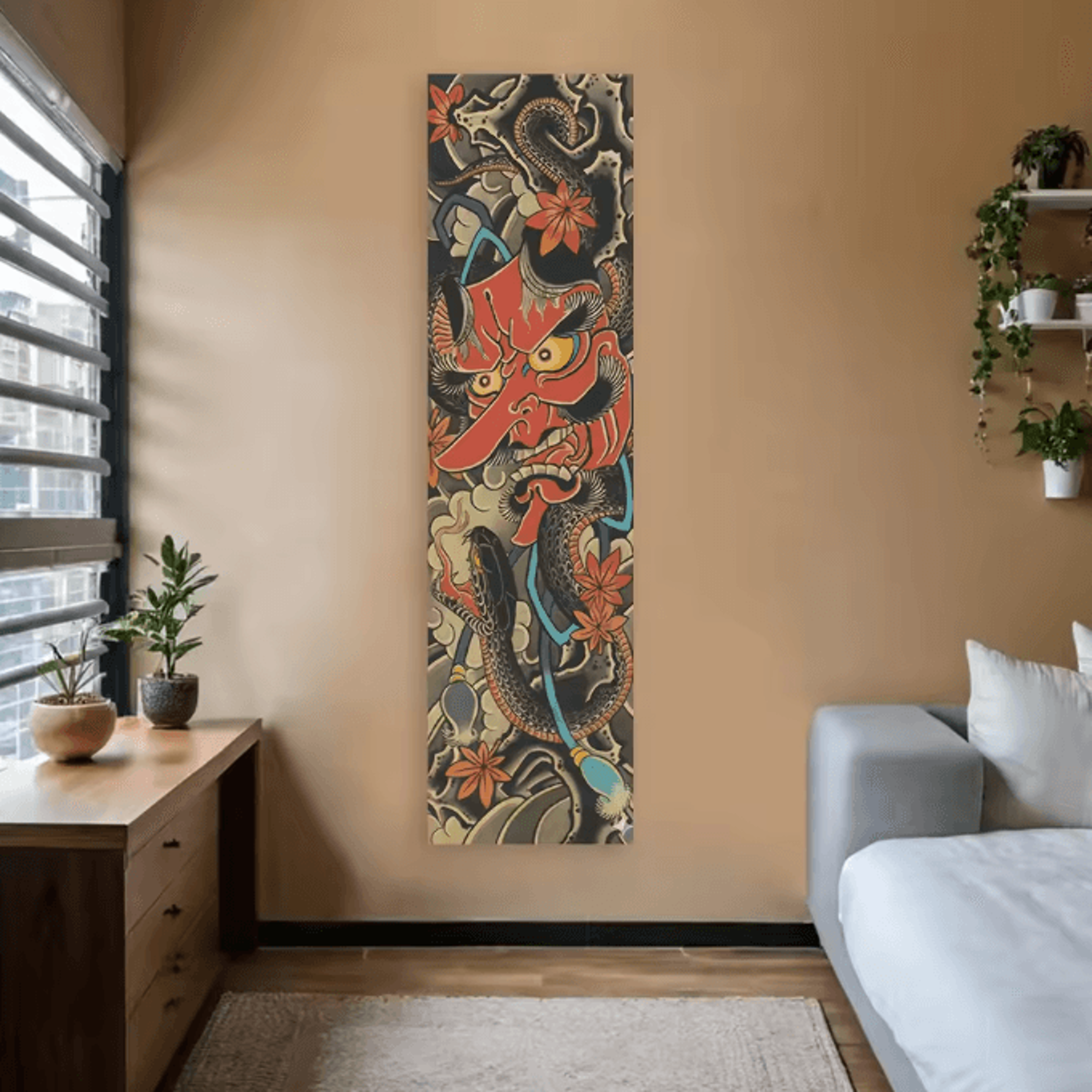 Japanese Wave Tapestry Red Sun Wall Hanging Aesthetic Ocean Landscape Decor For Bedroom Living Room 4