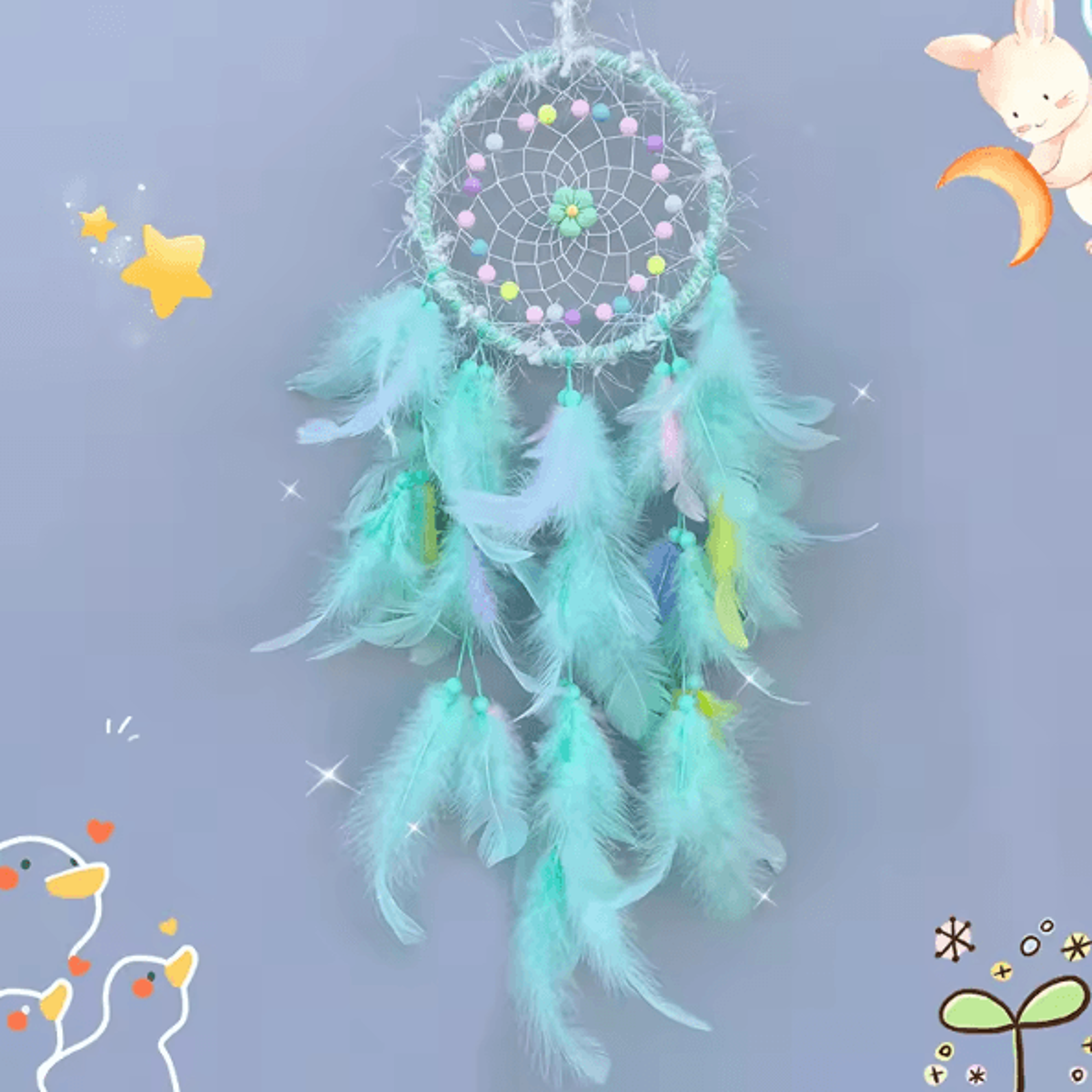 DreamAura Handmade Dream Catcher Wind Chimes Boho Feather Hanging Decor For Bedroom Car  Home 1
