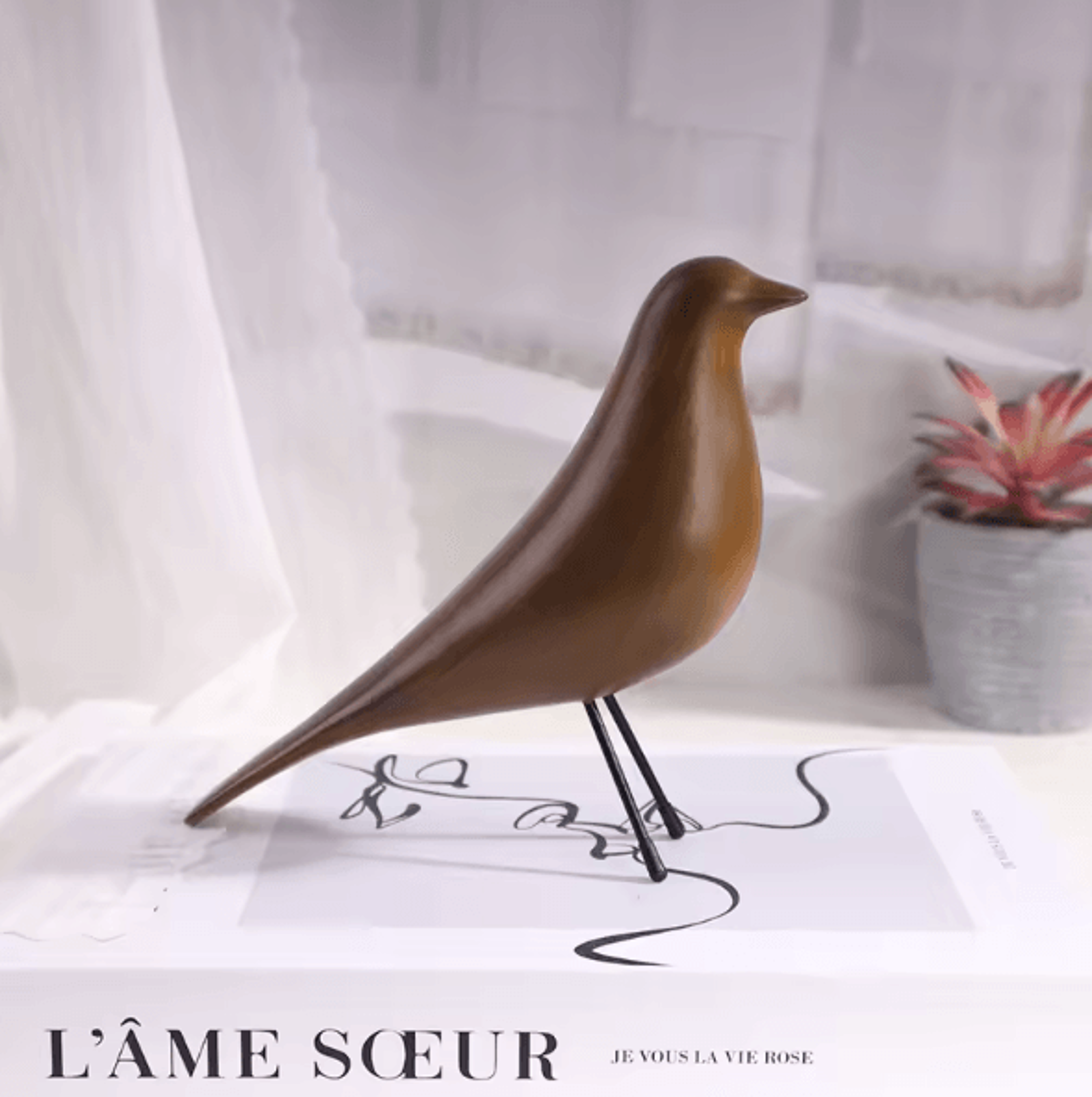 NordicAura Minimalist Resin Bird Sculpture Modern Art Decor For Living Room Office  Bedroom Styling 5