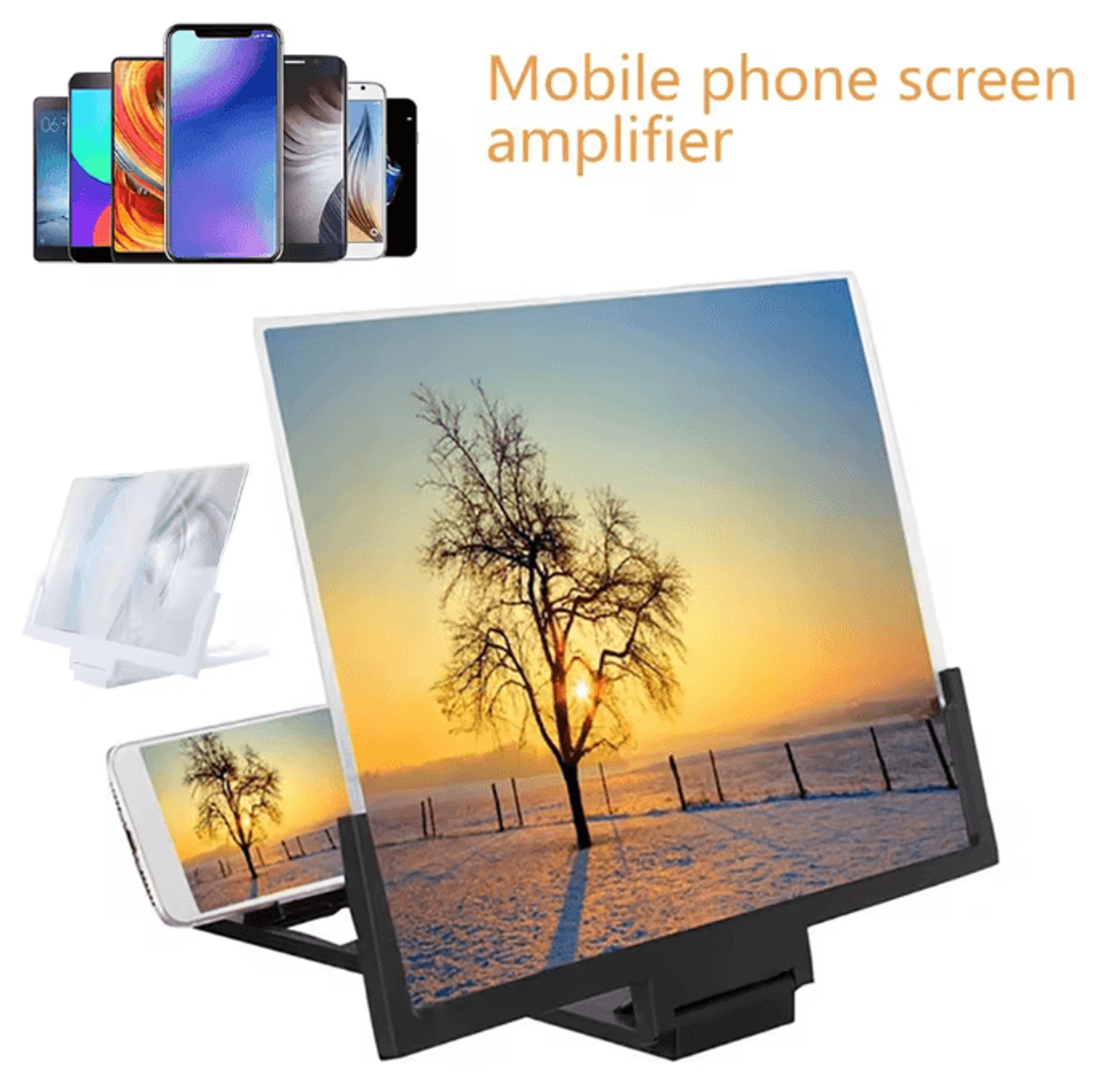 14Inch 3D Phone Screen Magnifier  HD Mobile Screen Amplifier Stand For Movies  Videos 0