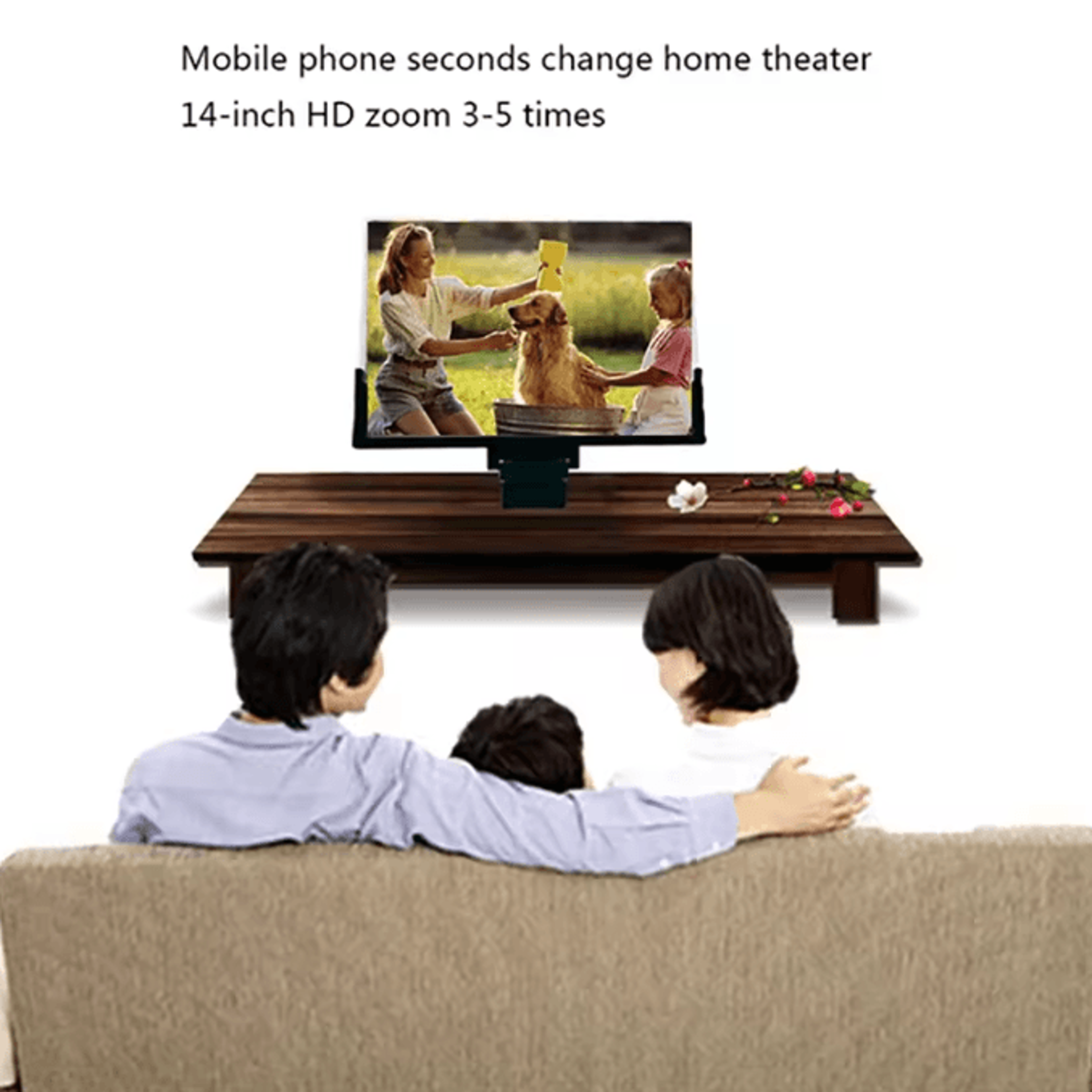 14Inch 3D Phone Screen Magnifier  HD Mobile Screen Amplifier Stand For Movies  Videos 2