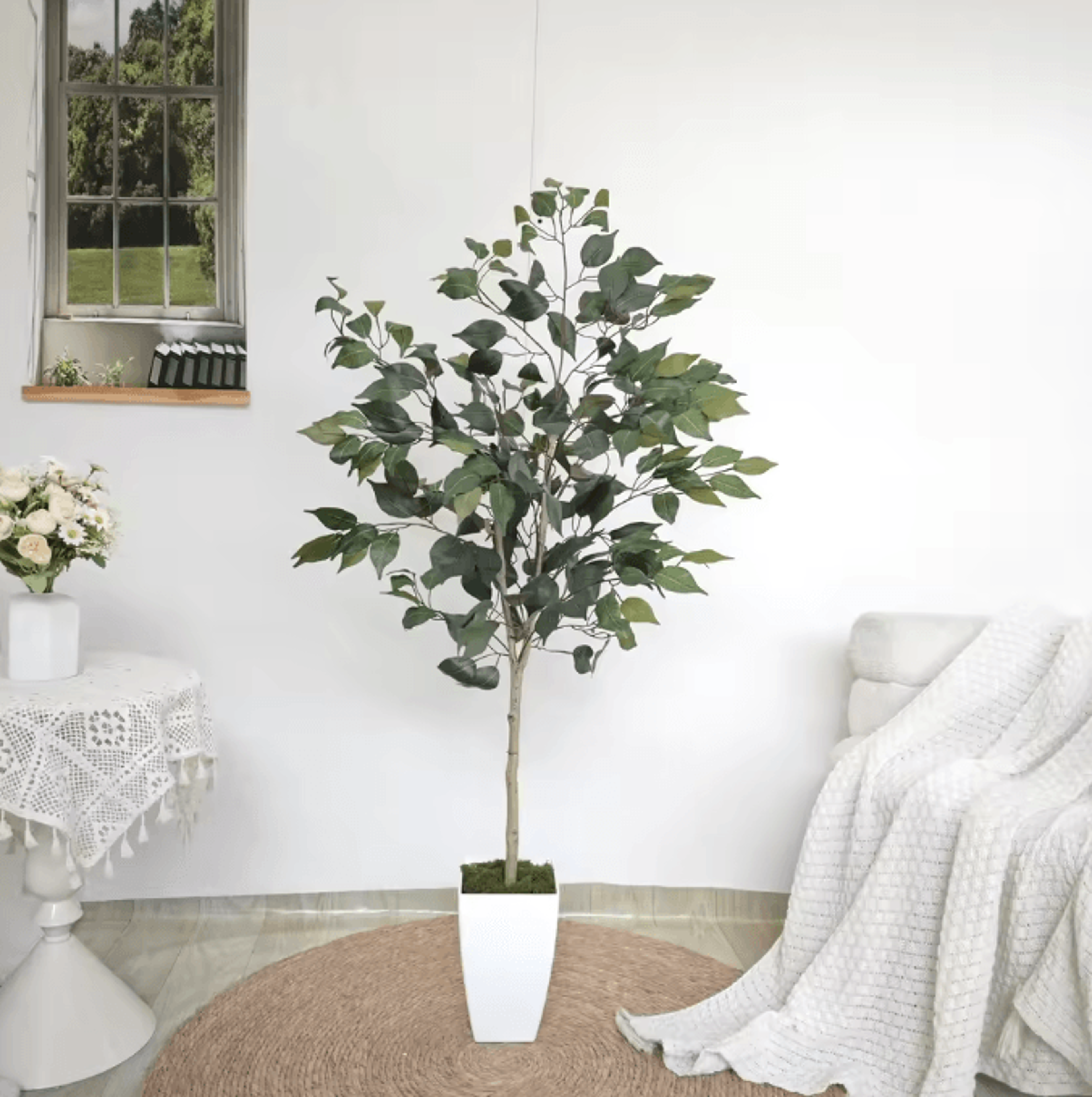 13M Curved Trunk Artificial Ficus Tree In Pot  Realistic Faux Indoor Plant Decor 3