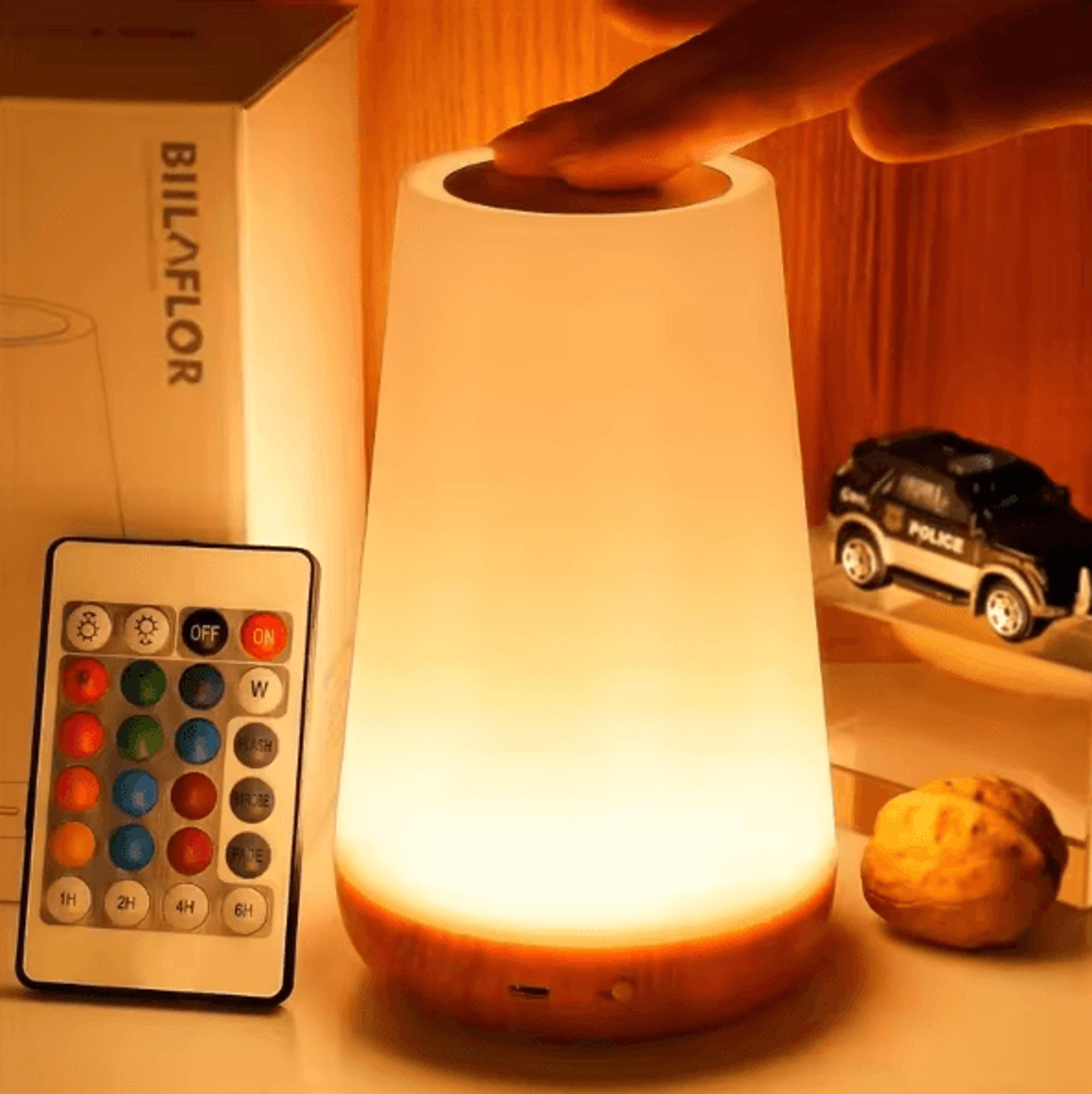 13Color RGB Touch Night Light With Remote Control  Dimmable Rechargeable Bedside Lamp 0