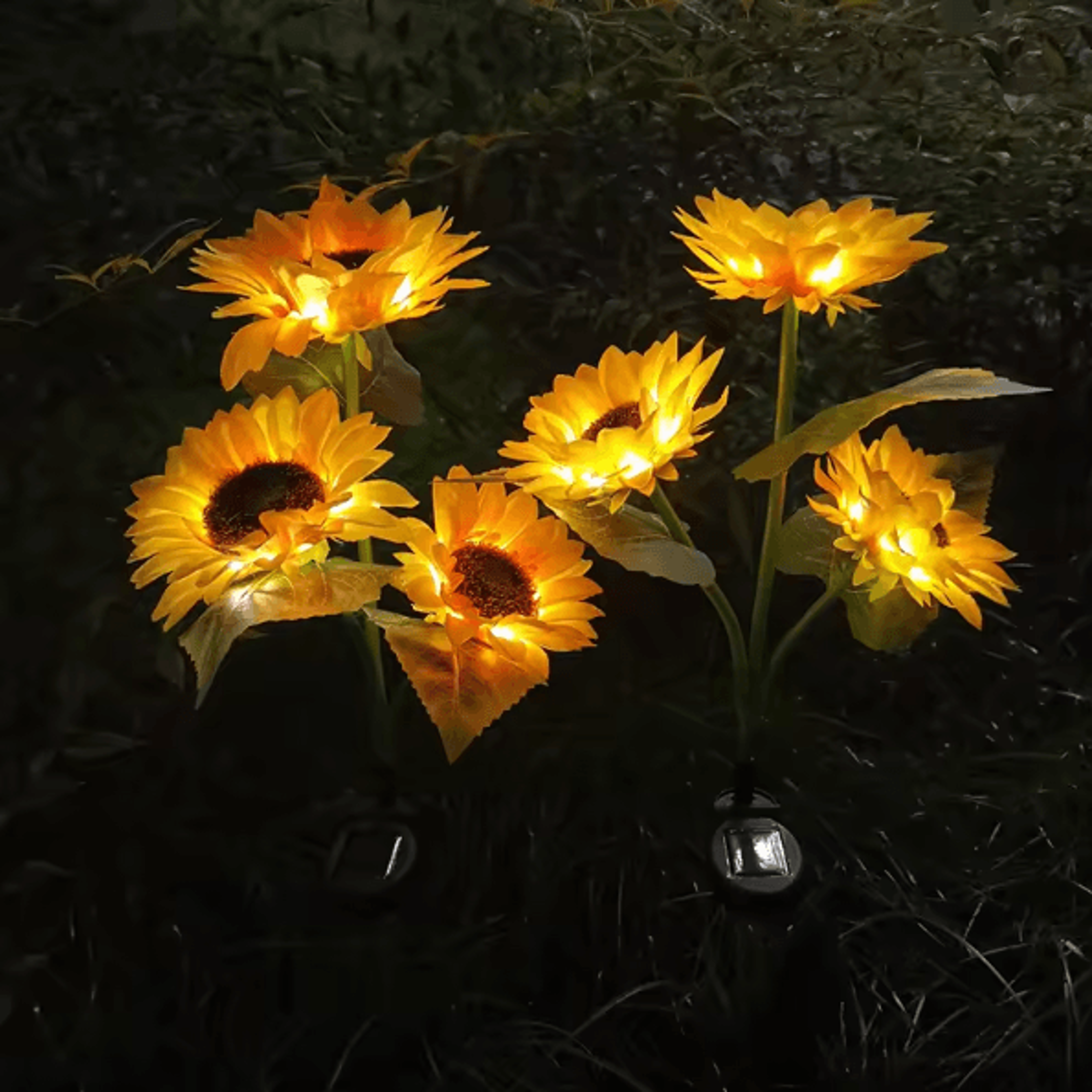 Solar LED Sunflower  Rose Garden Lights  Waterproof Colorful Outdoor Landscape Decor 0