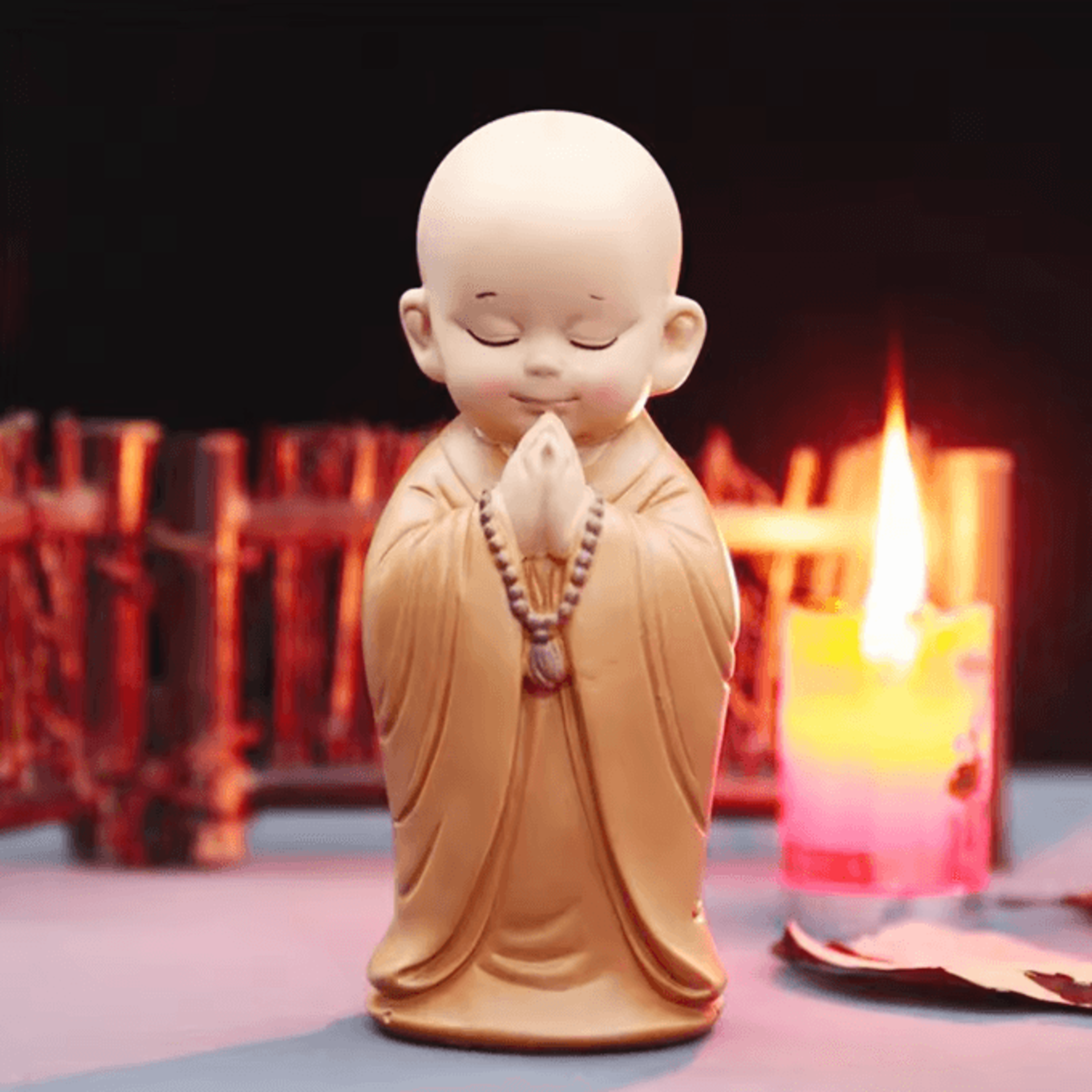 Cute Mini Monk Resin Figurine  Zen Buddha Statue For Desk  Home Decor 1