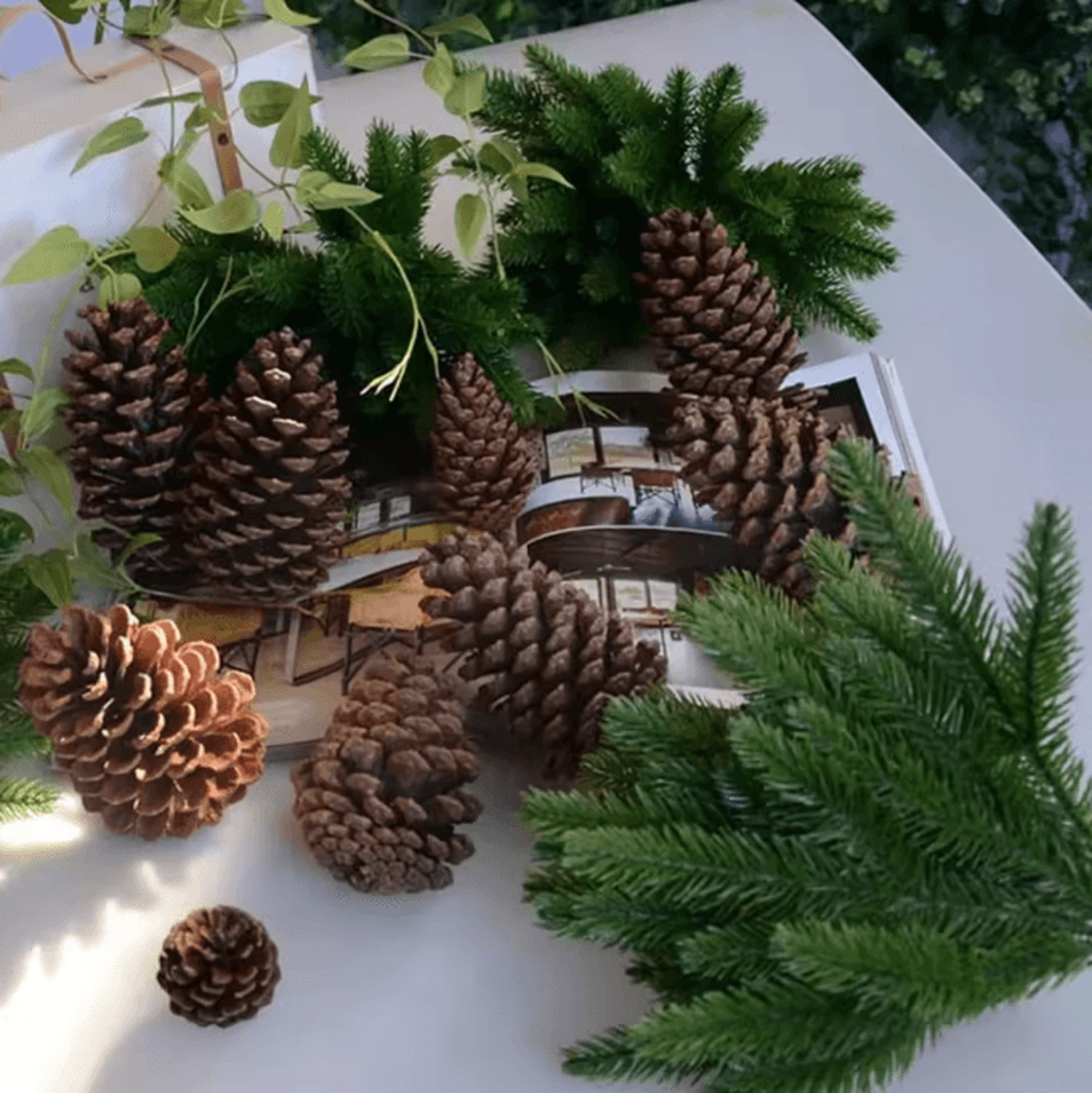 20PCS Artificial Pine Branches  Realistic Fake Pine Stems For DIY Christmas Garland  Decor 4