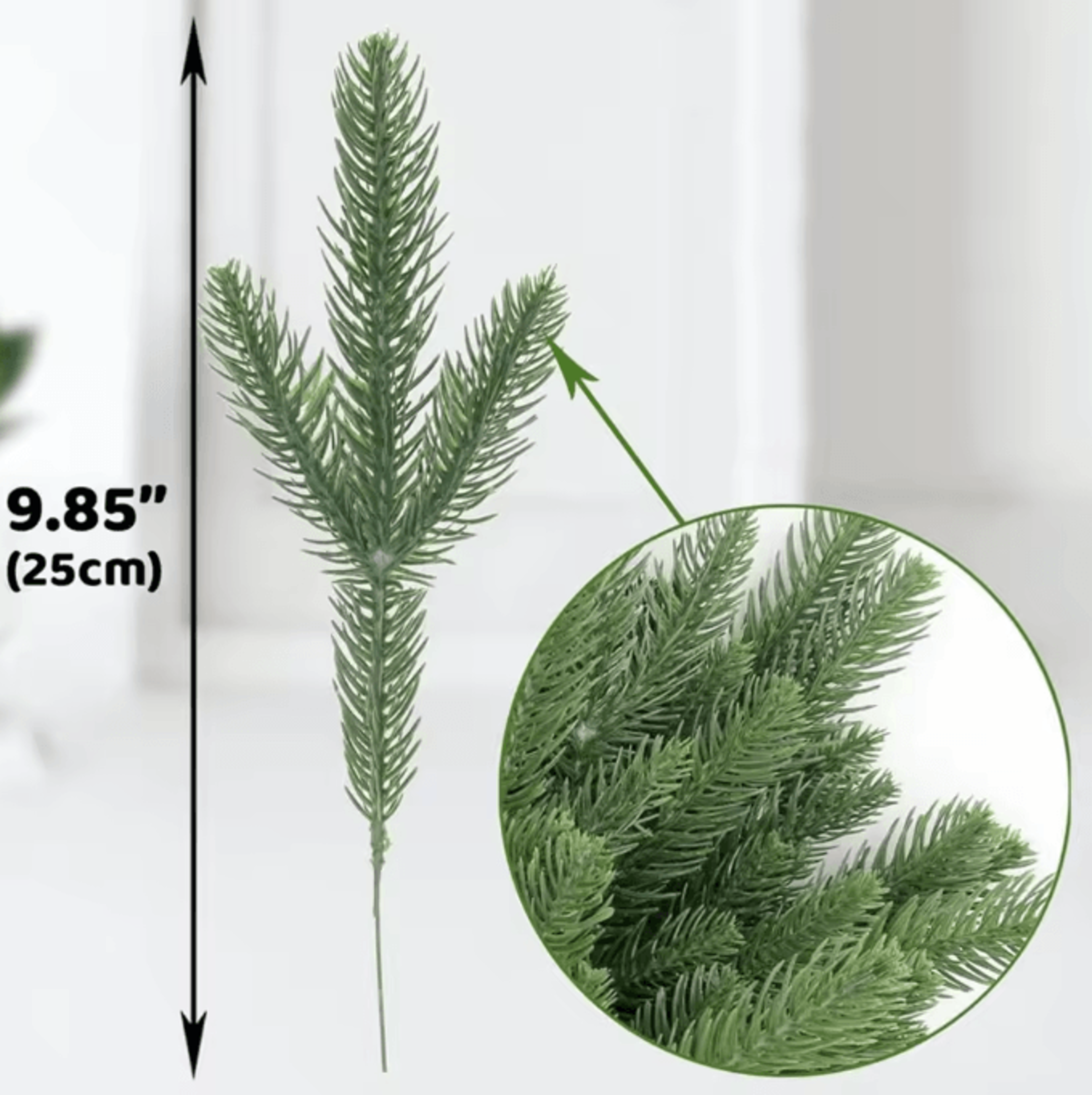 20PCS Artificial Pine Branches  Realistic Fake Pine Stems For DIY Christmas Garland  Decor 6