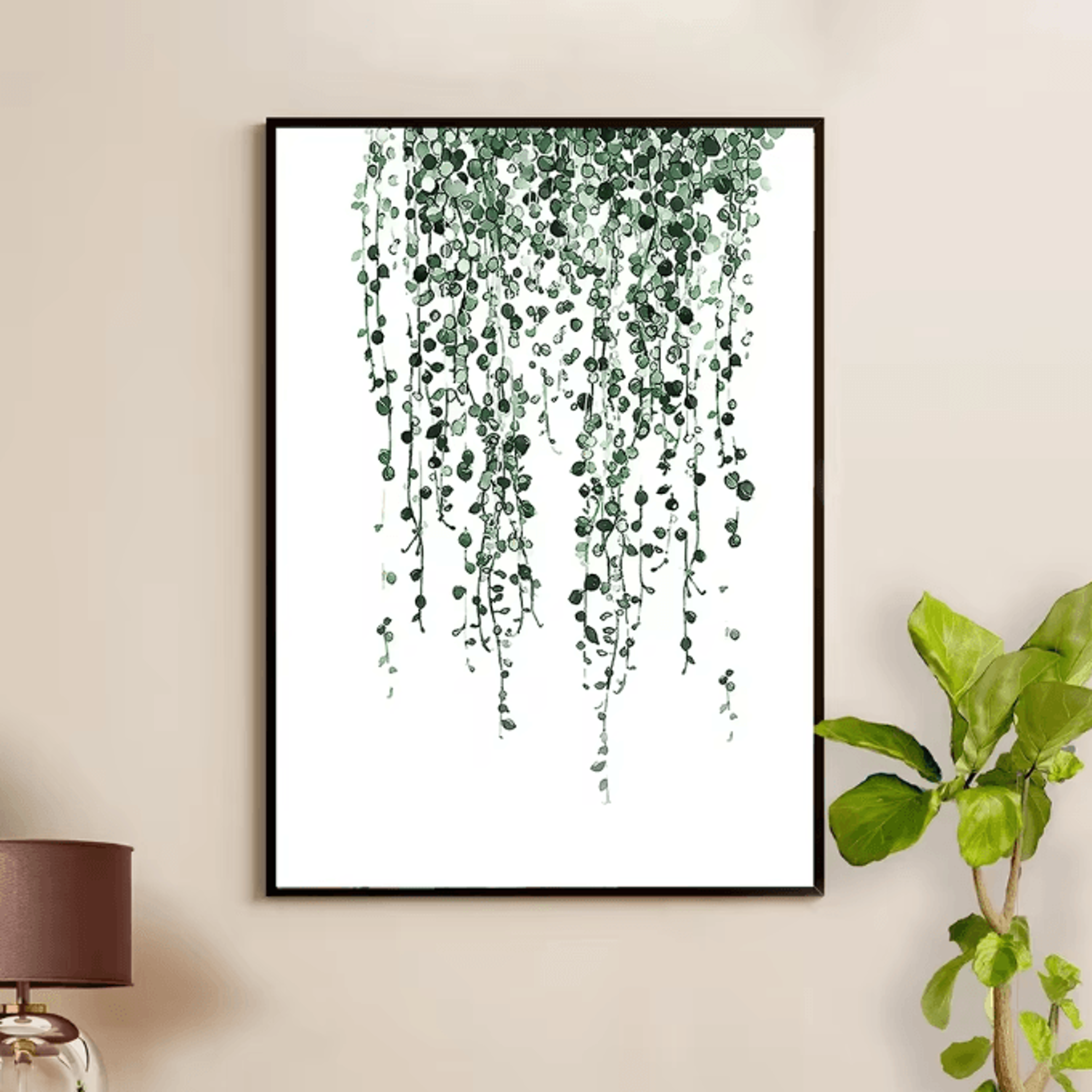 Nordic Green Botanical Canvas Wall Art  Monstera  Banana Leaf Minimalist Decor For Living Room  Bed 2