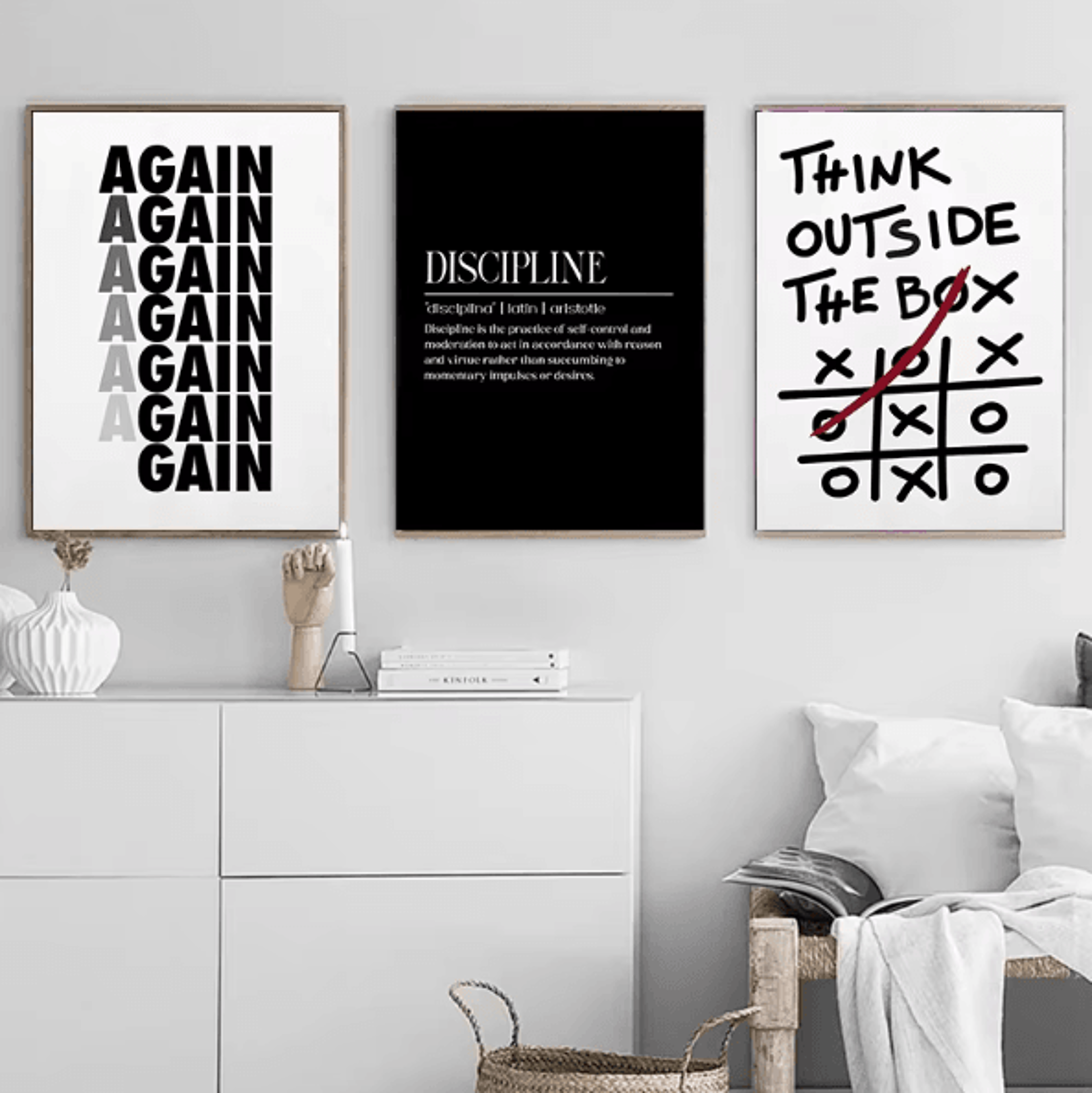 Motivational Discipline Quotes Canvas Wall Art  Modern Inspirational Poster For Home  Office Decor 2
