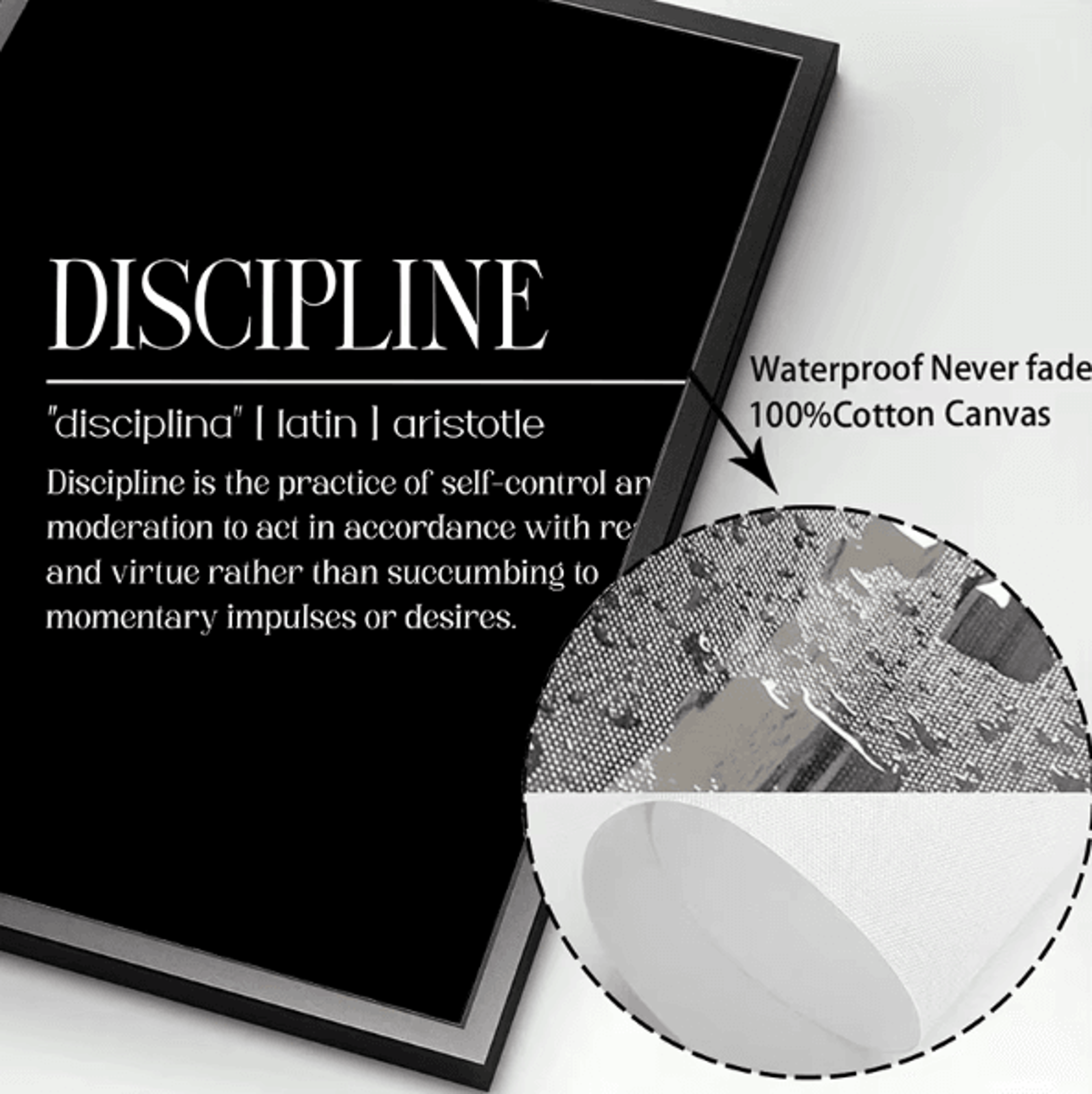Motivational Discipline Quotes Canvas Wall Art  Modern Inspirational Poster For Home  Office Decor 5