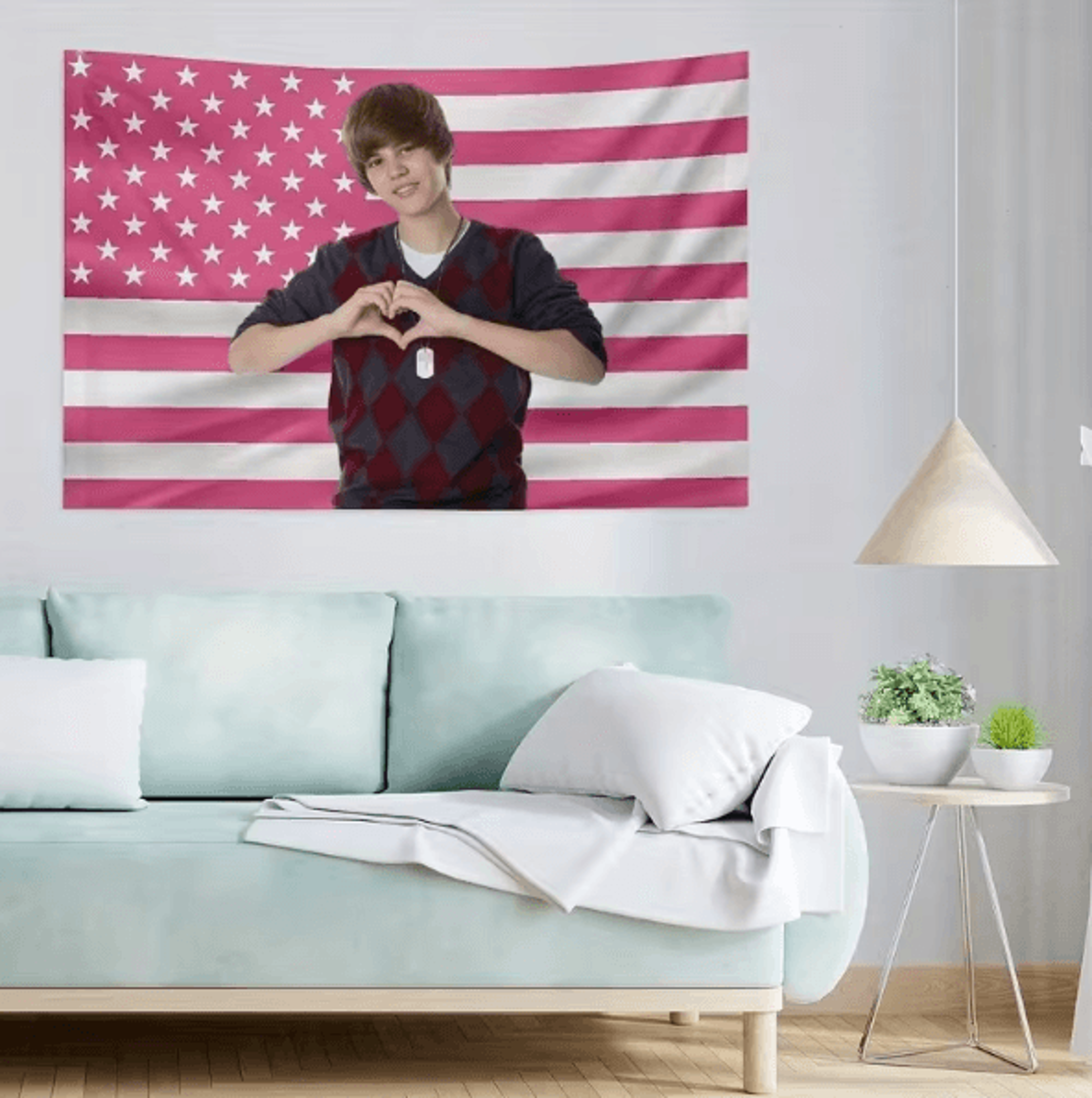 Patriotic American Flag Wall Banner  Outdoor Fabric Tapestry For Festivals  Home Decor 0