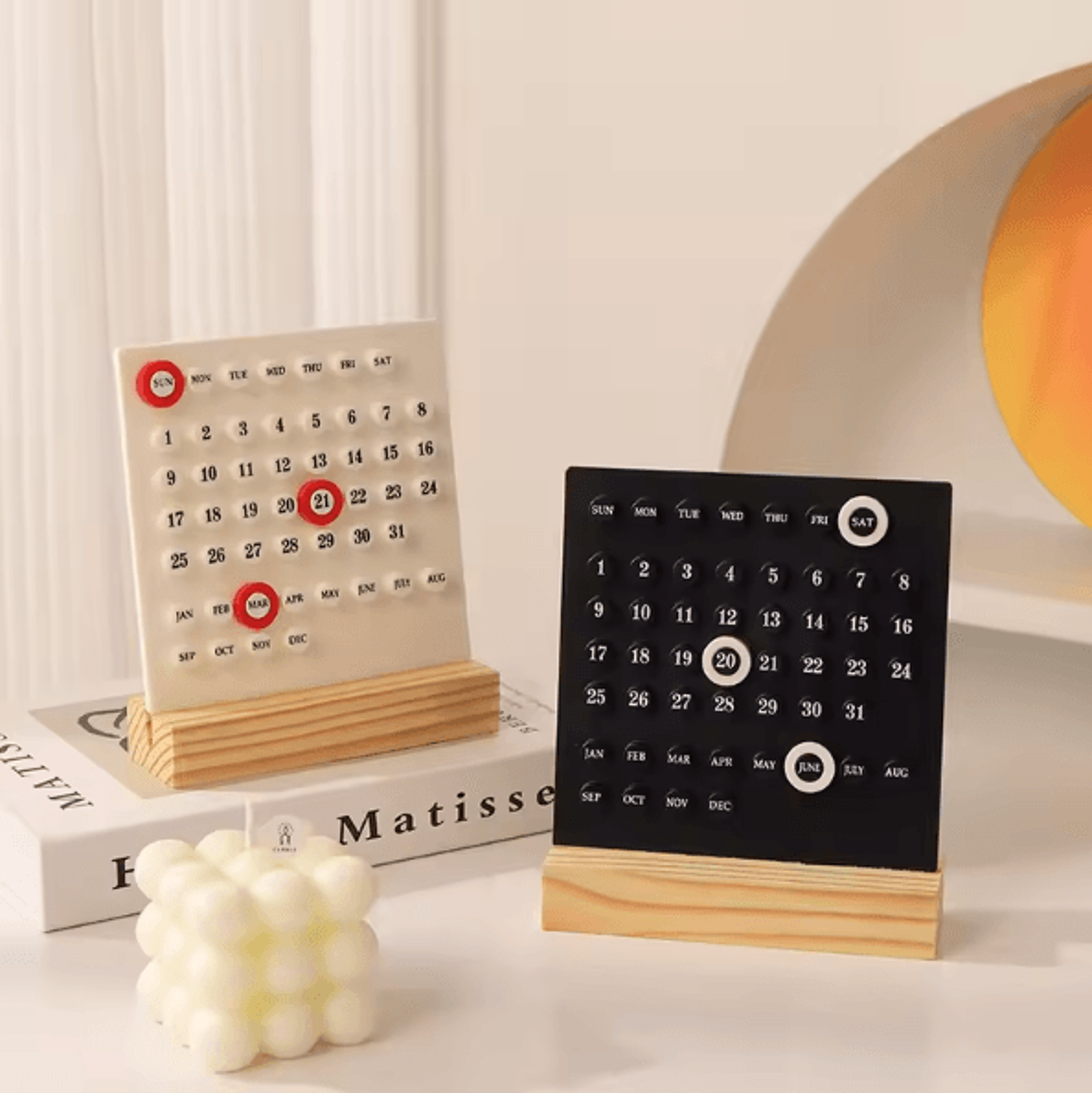 Modern Minimalist Perpetual Desk Calendar  Creative Plastic Desktop Decor For Home  Office 0