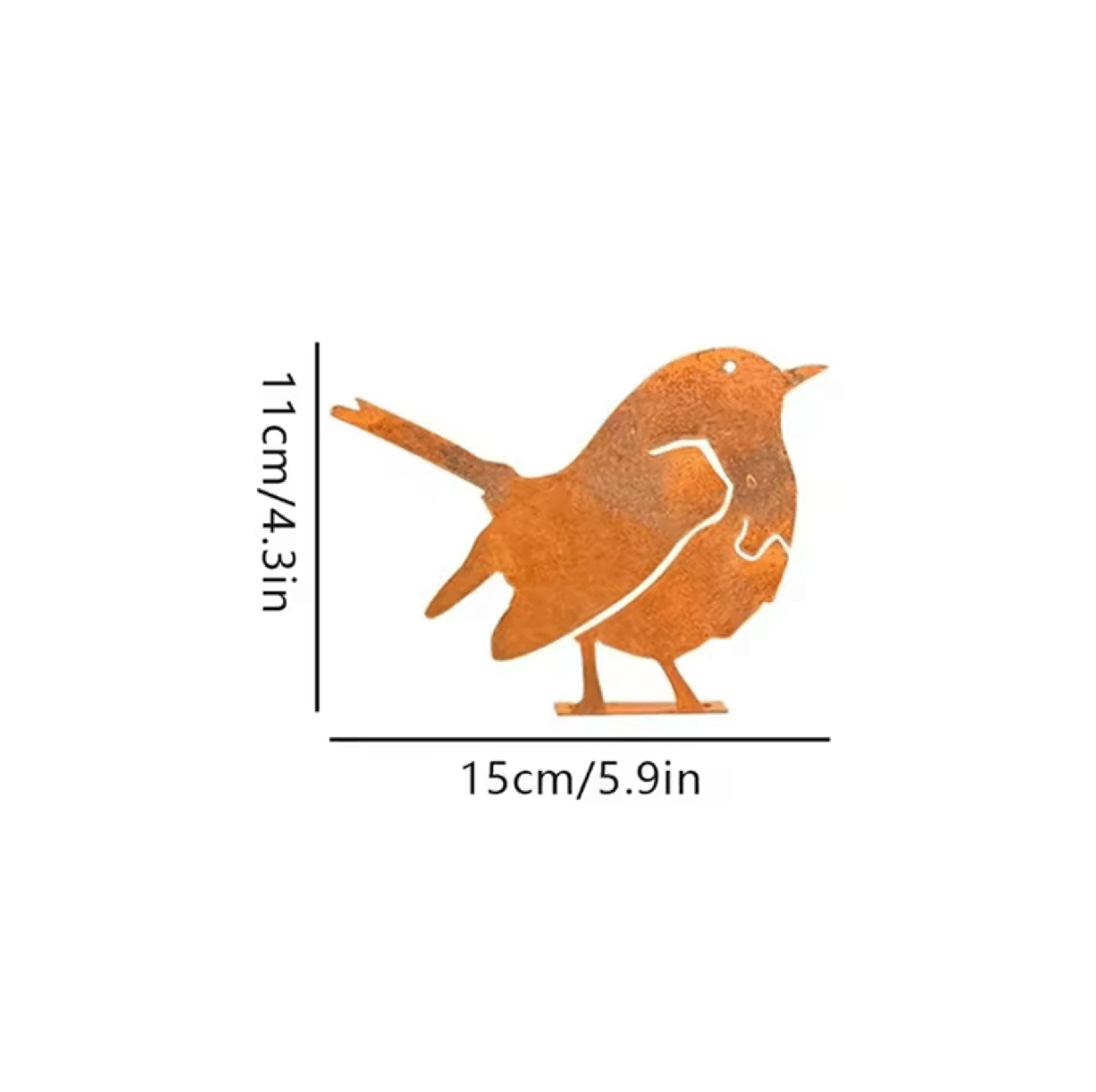 Rusty Metal Bird Silhouette Garden Stake  Rustic Outdoor Yard Art For Farmhouse Patio  Garden 9
