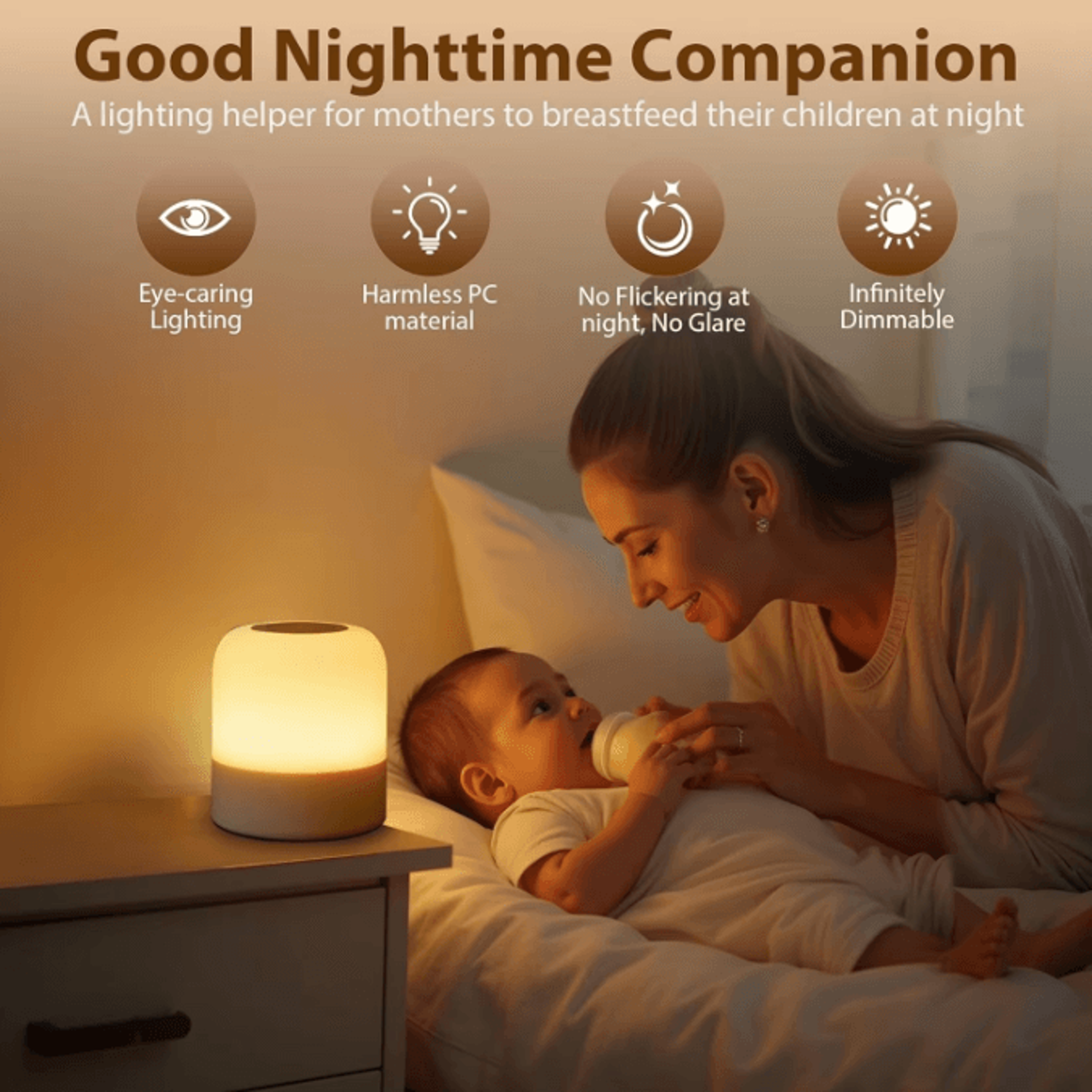 Portable Egg Night Light For Kids  Rechargeable 3Color Nursery Lamp 3
