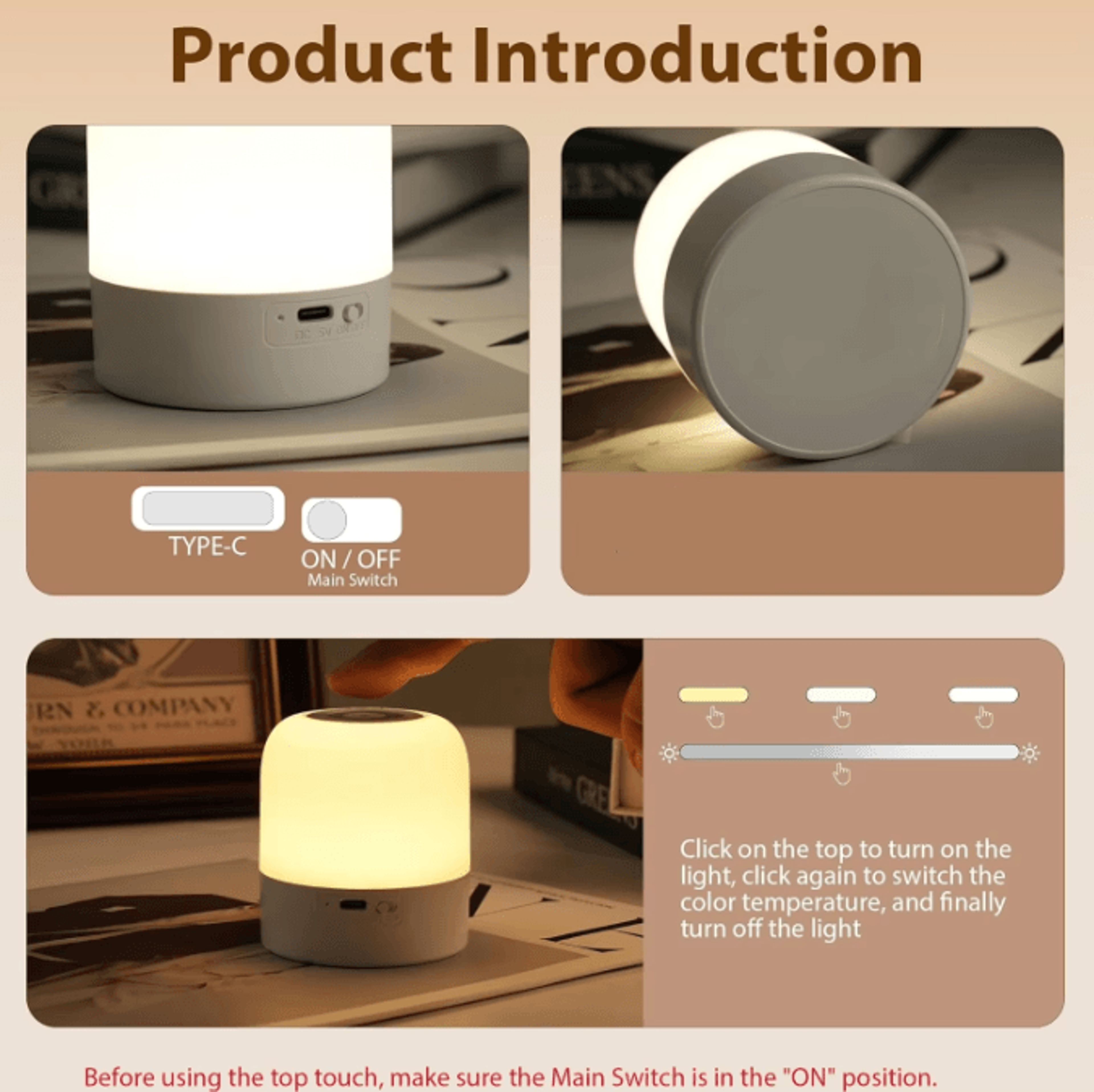 Portable Egg Night Light For Kids  Rechargeable 3Color Nursery Lamp 5