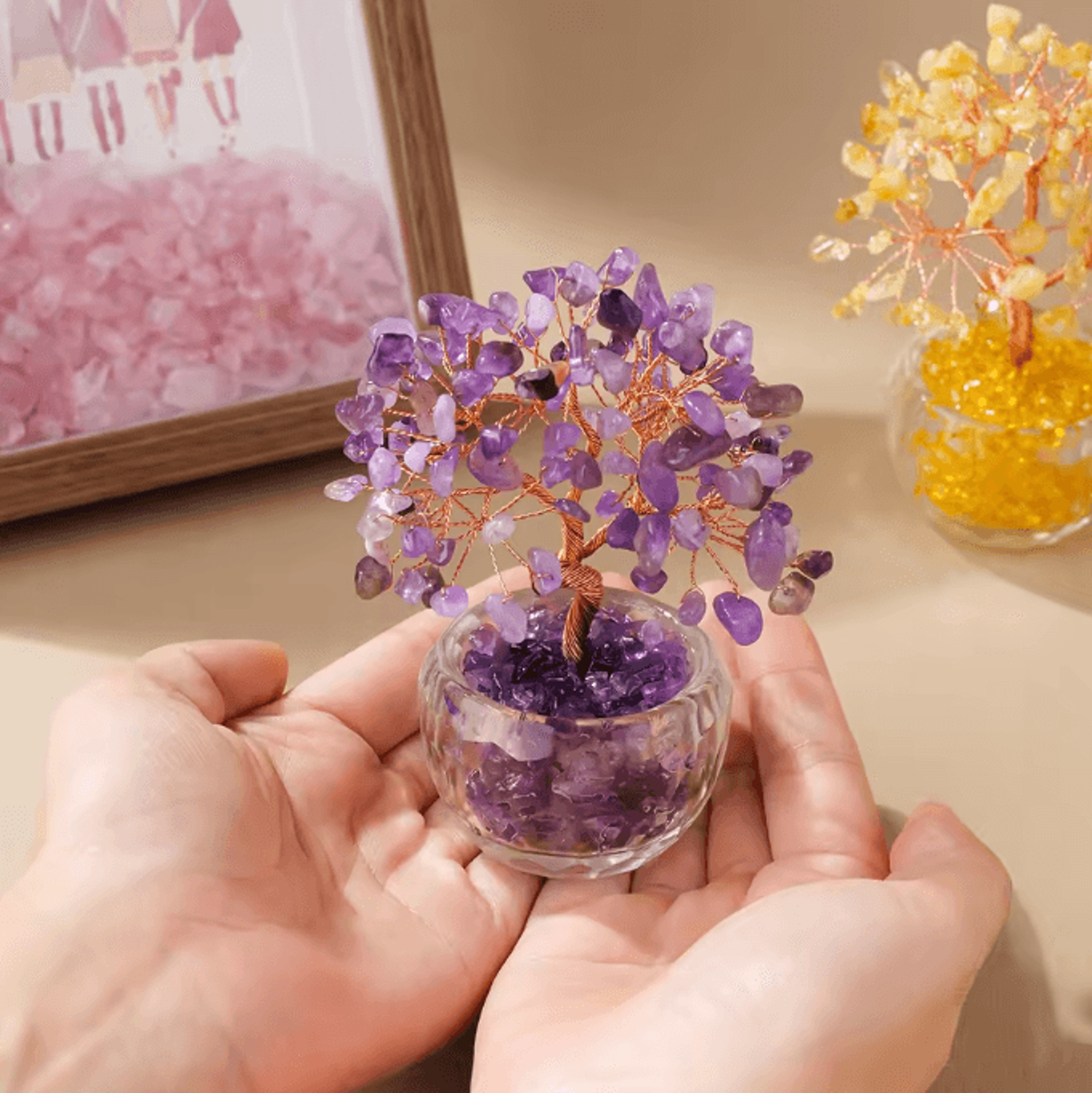 Natural Crystal Money Tree  Feng Shui Gemstone Abundance Decor 2
