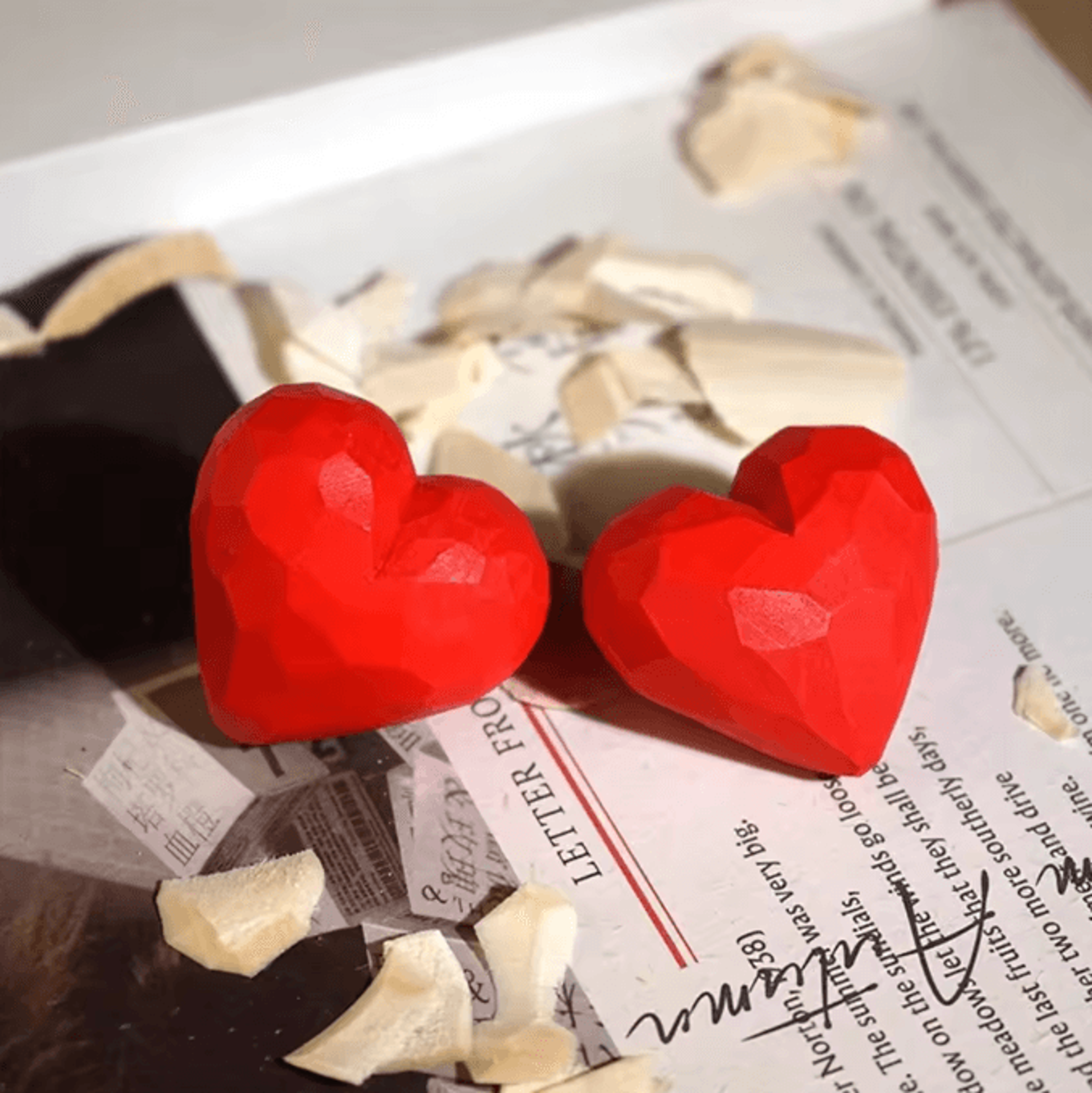 HandCarved Wooden Heart Figurine  Romantic Mini Love Decor 6