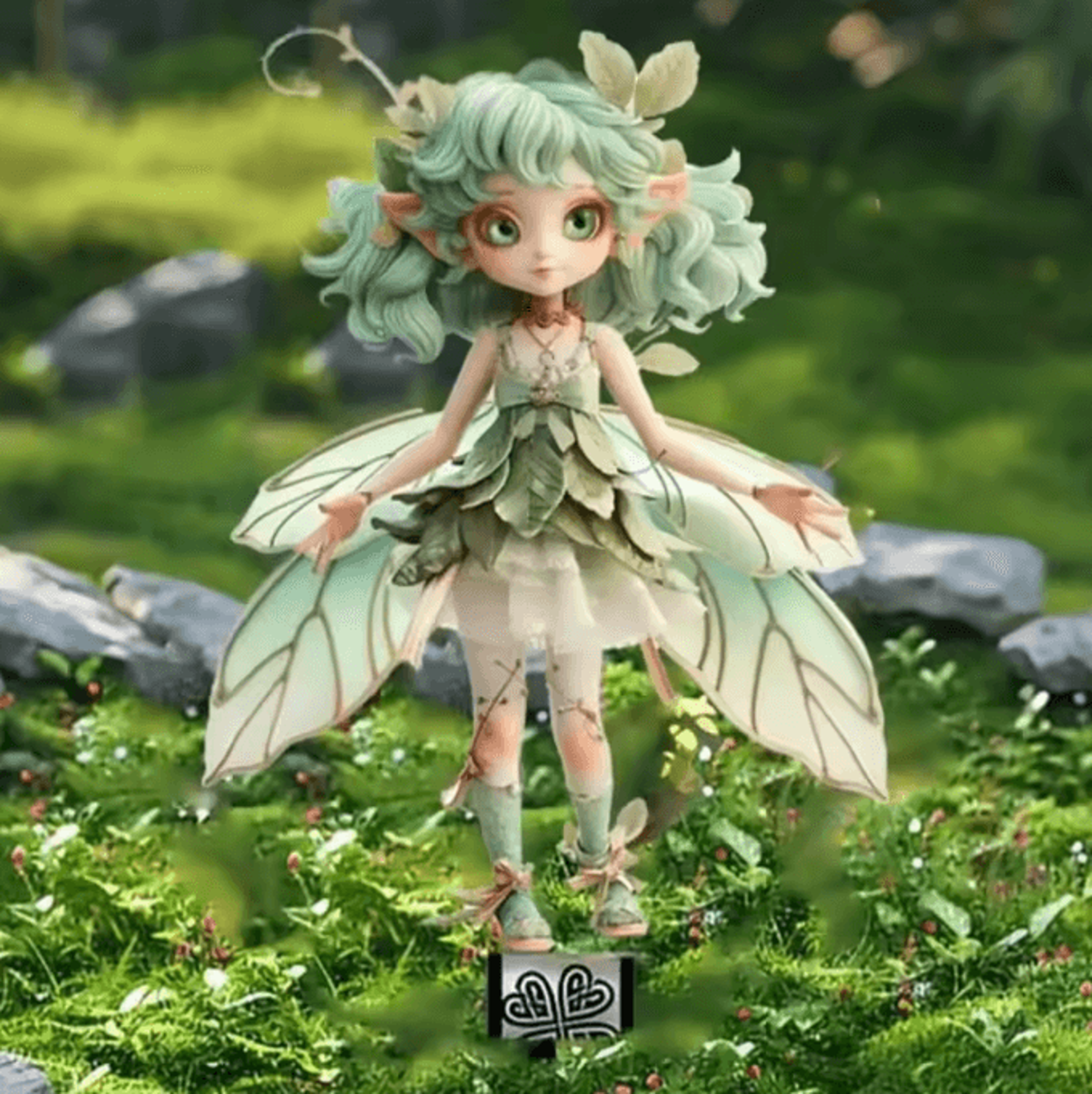 Flower Fairy Elf Garden Ornament  Color Glass Effect Courtyard Decor 0