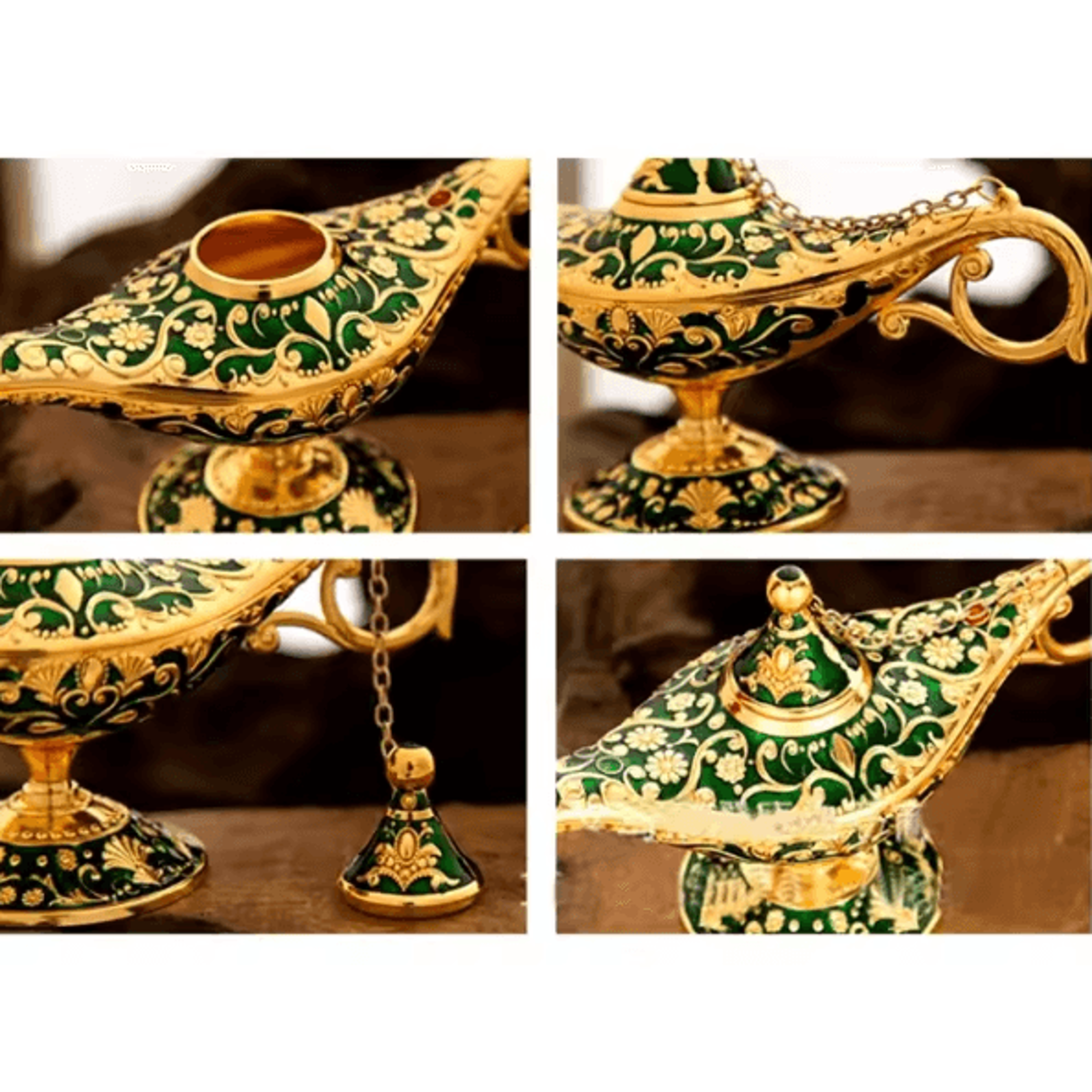 Vintage Aladdin Genie Lamp Ornament  Arabian Style Metal Home Decor 3