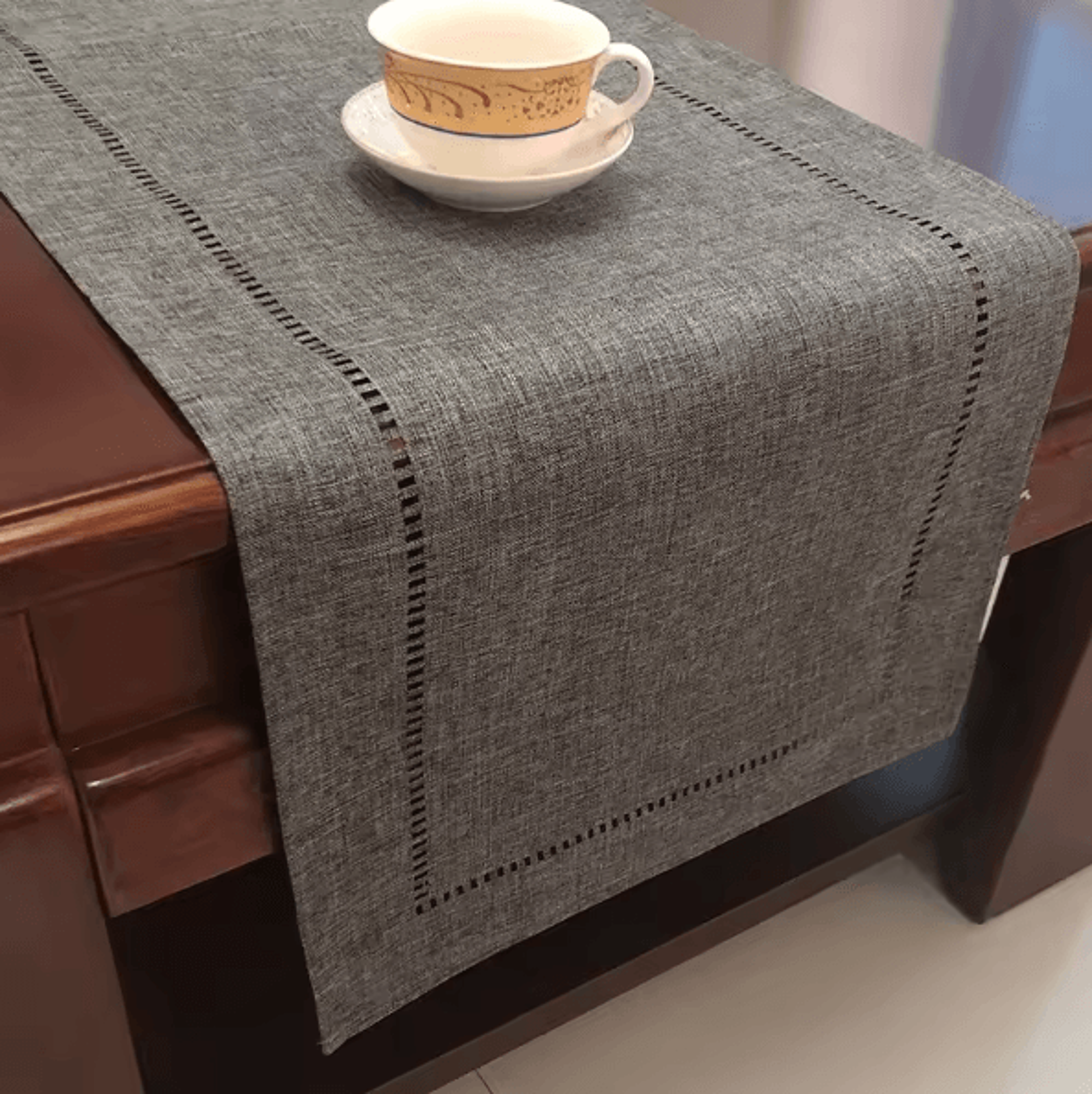 Basic Linen Table Runner  Minimalist Neutral Dining Decor 1